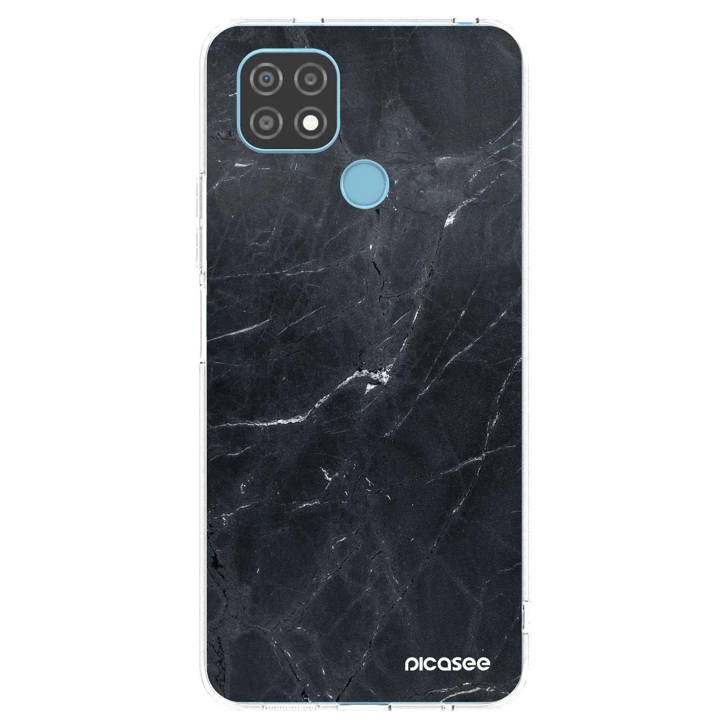 Picasee silikonski prozorni ovitek za Realme C21 - Black marble