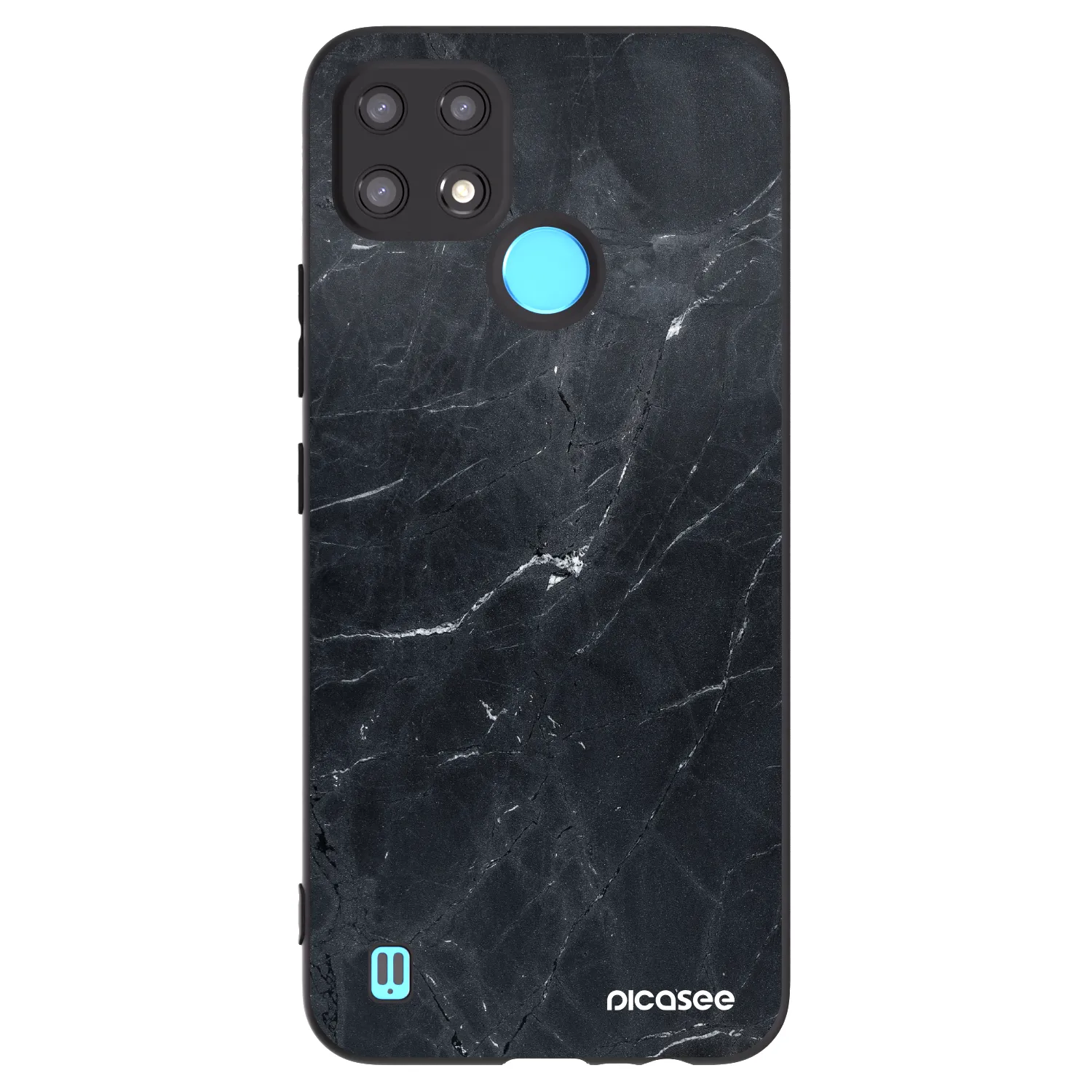 Picasee silikonski črni ovitek za Realme C21 - Black marble