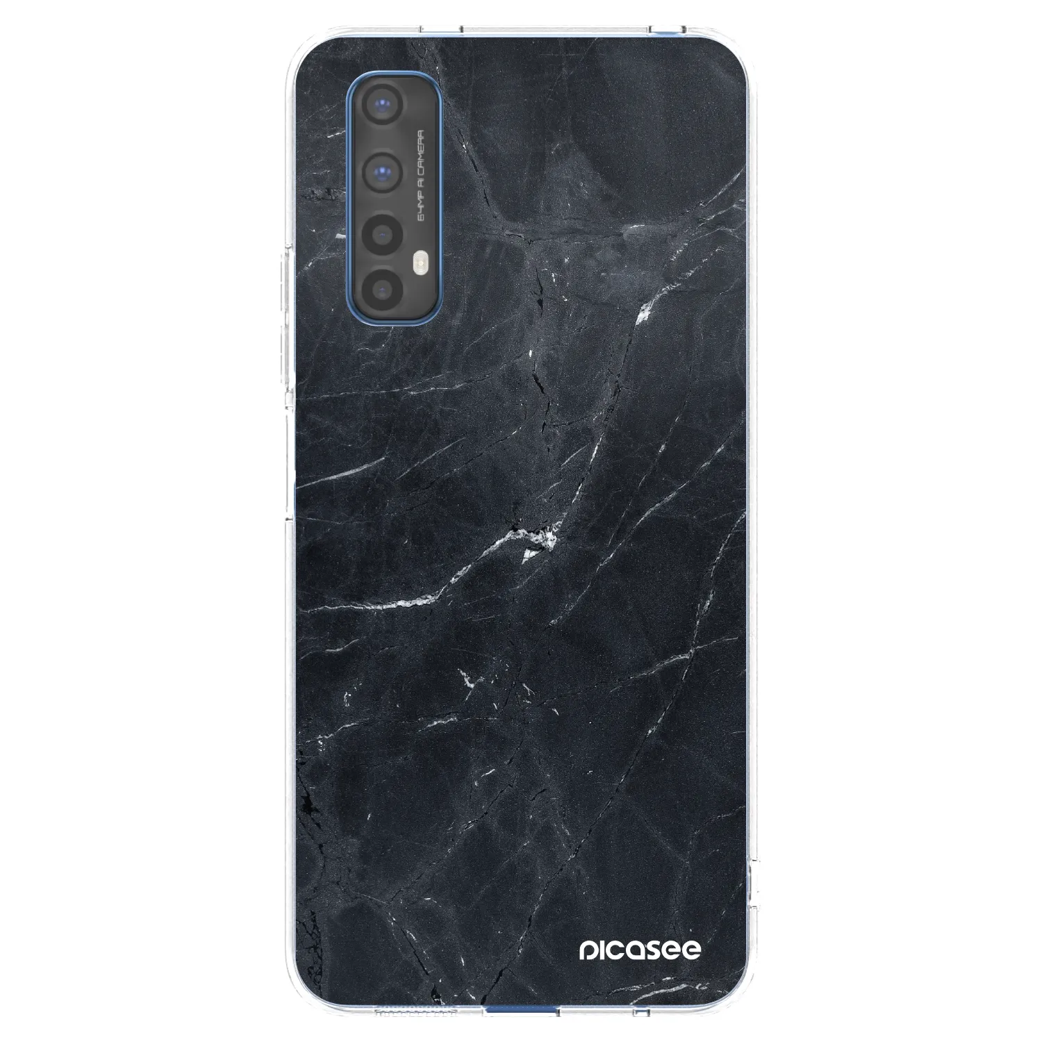 Picasee silikonski prozorni ovitek za Realme 7 - Black marble