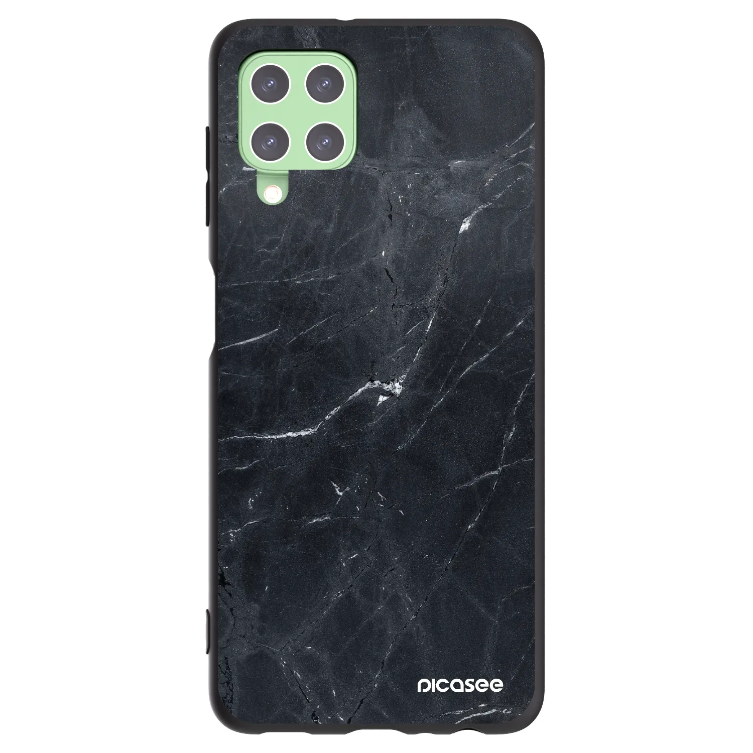 Picasee silikonski črni ovitek za Samsung Galaxy A22 A225F 4G - Black marble