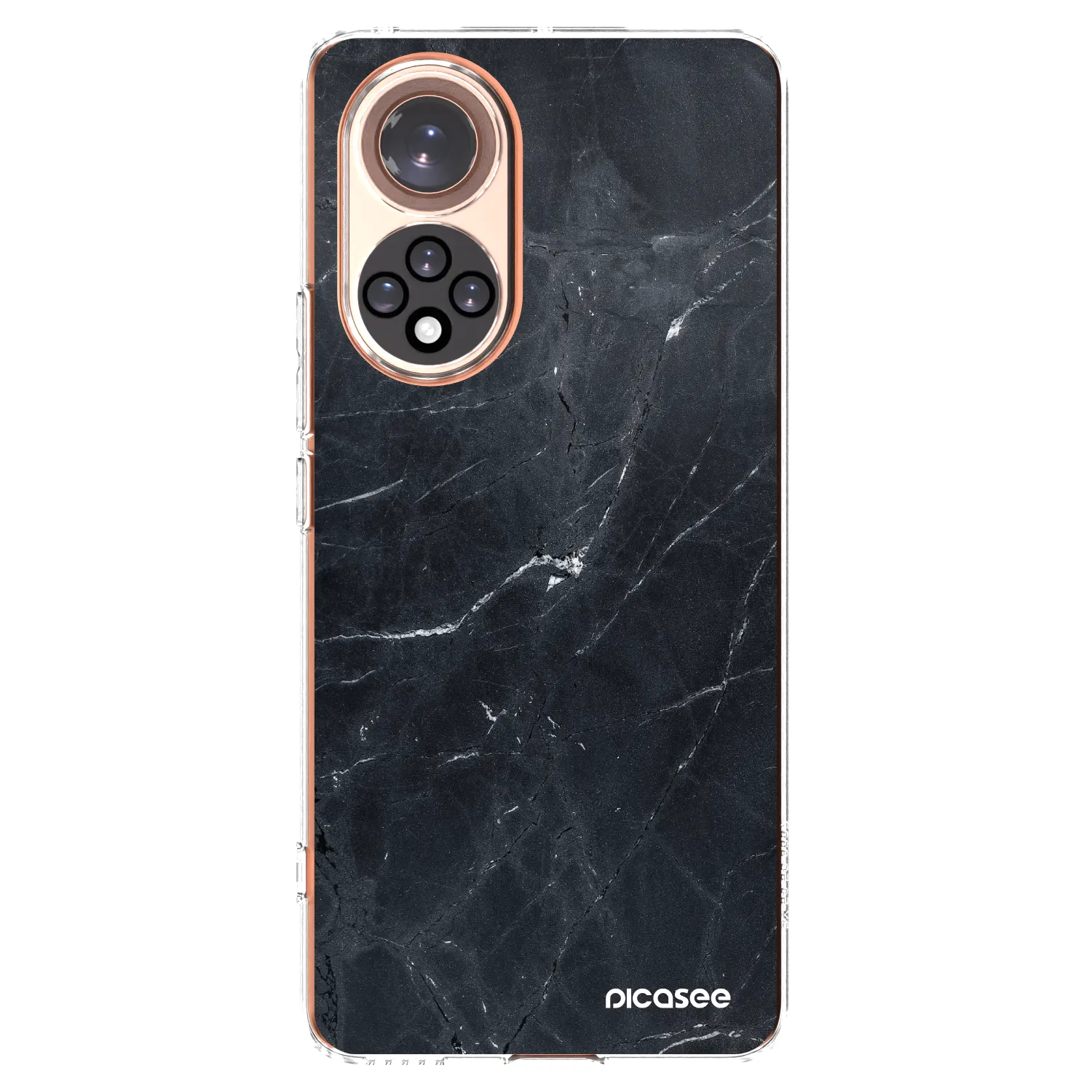 Picasee silikonski prozorni ovitek za Honor 50 5G - Black marble