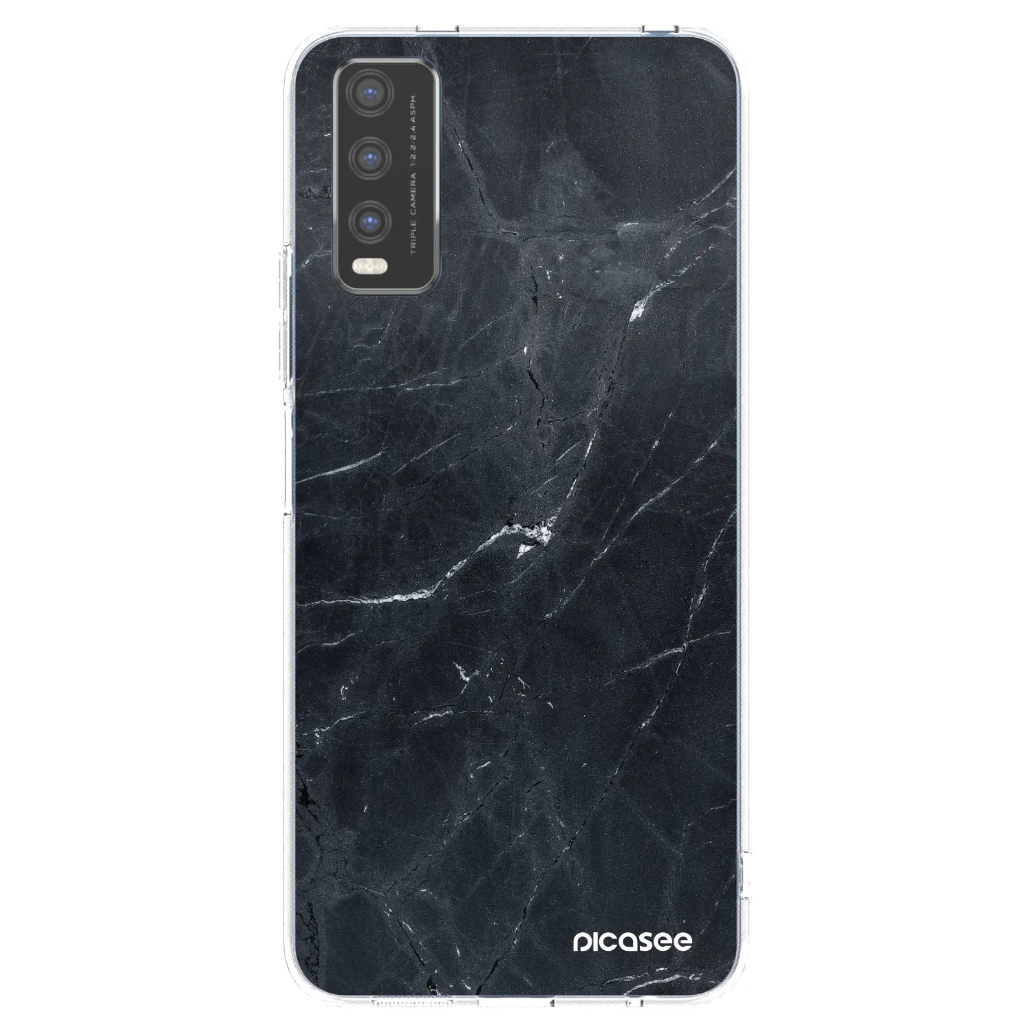 Picasee silikonski prozorni ovitek za Vivo Y20s - Black marble