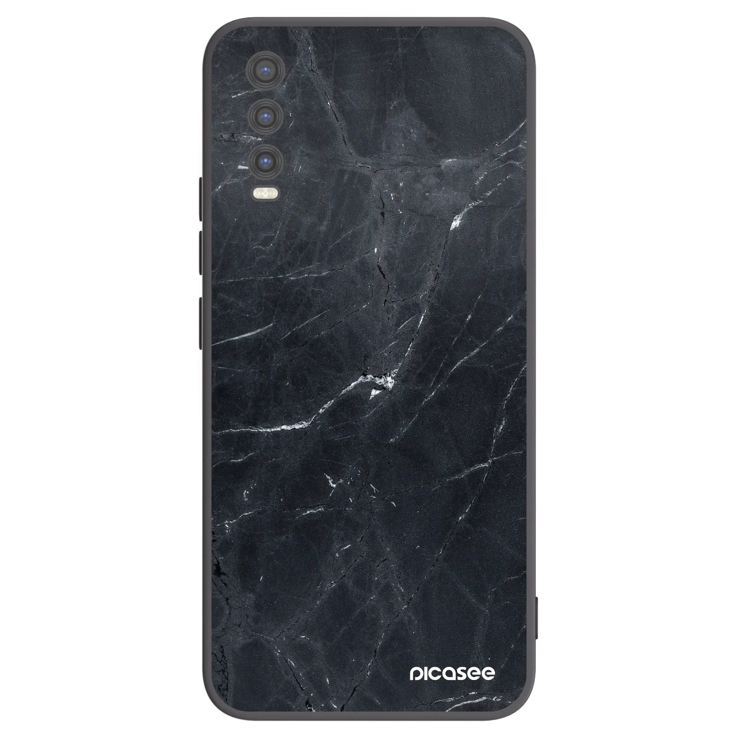 Picasee silikonski črni ovitek za Vivo Y20s - Black marble