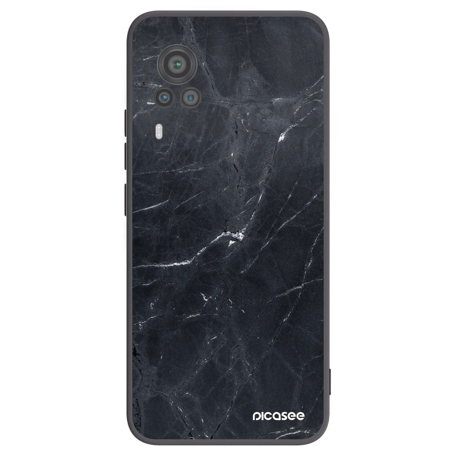 Picasee silikonski črni ovitek za Vivo X60 Pro 5G - Black marble
