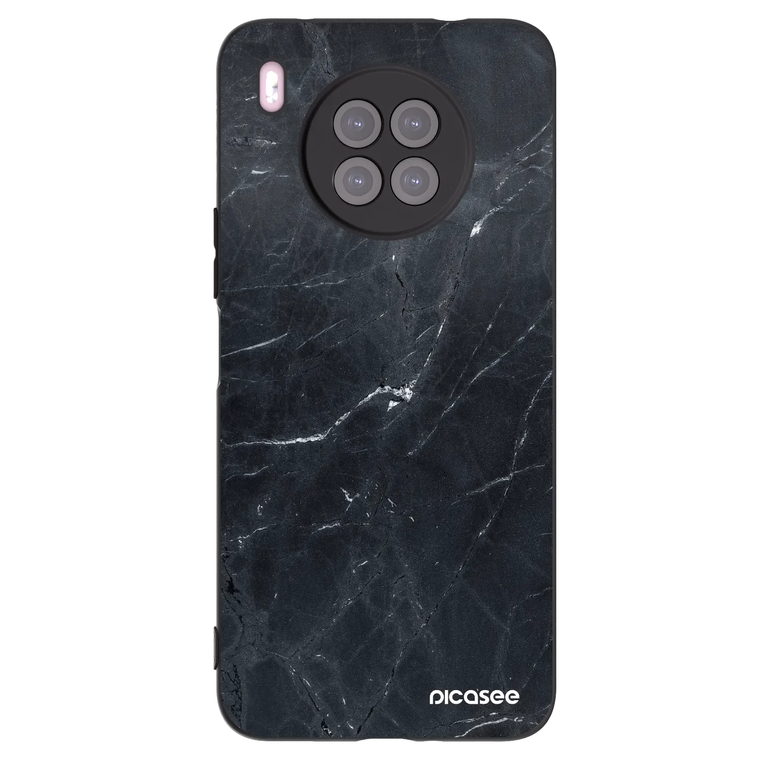 Picasee silikonski črni ovitek za Huawei Nova 8i - Black marble