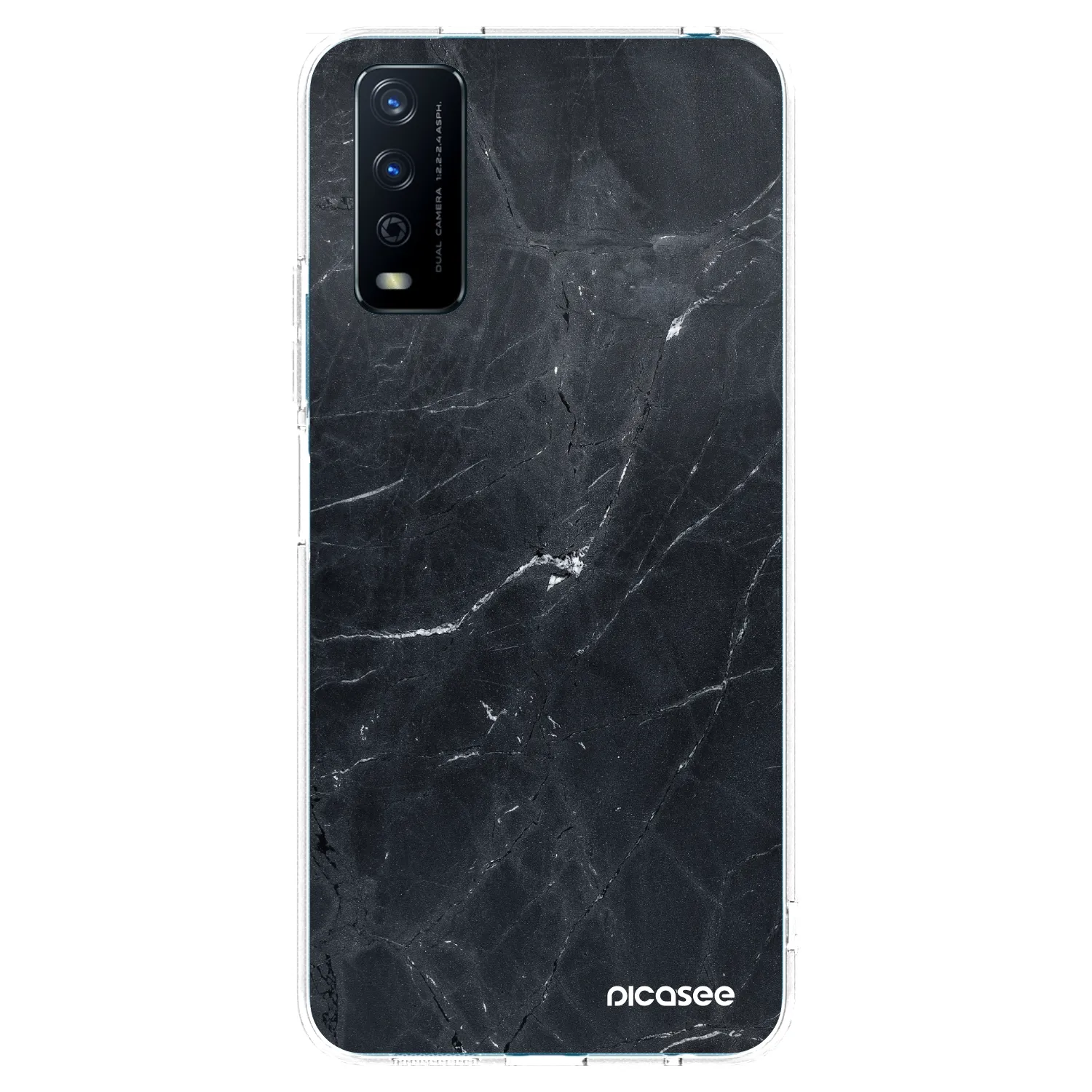 Picasee silikonski prozorni ovitek za Vivo Y11s - Black marble