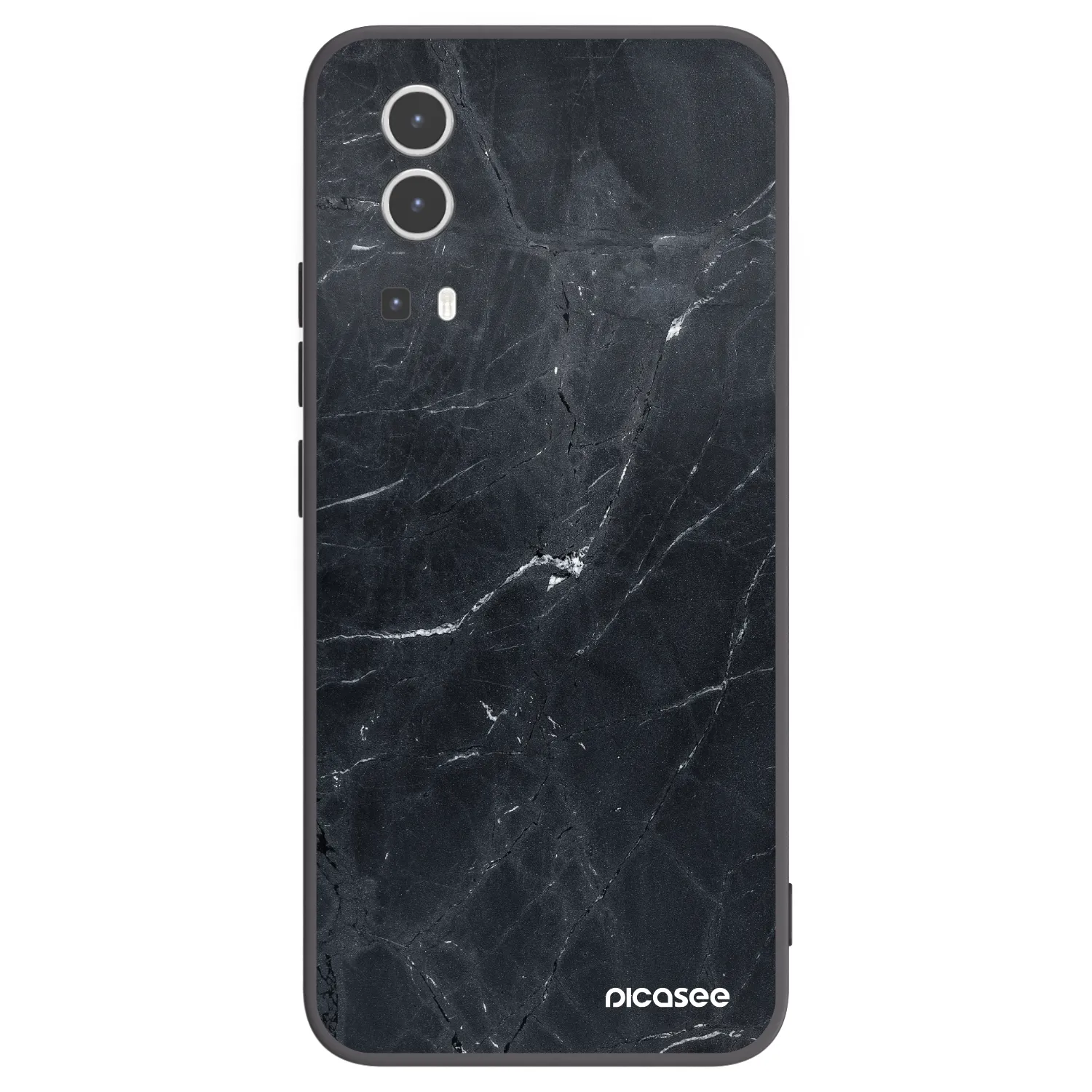 Picasee silikonski črni ovitek za Vivo Y72 5G - Black marble
