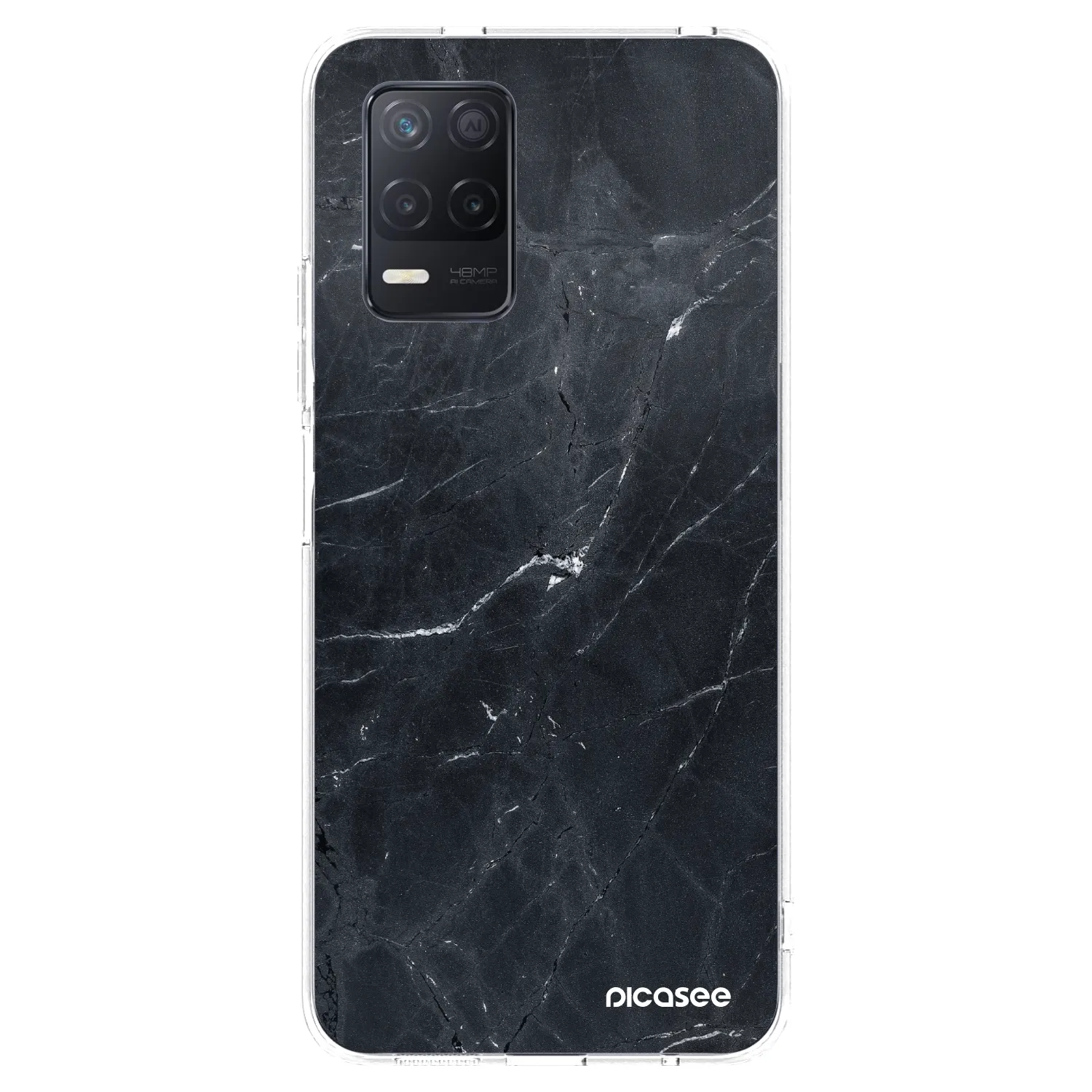 Picasee silikonski prozorni ovitek za Realme 8 5G - Black marble