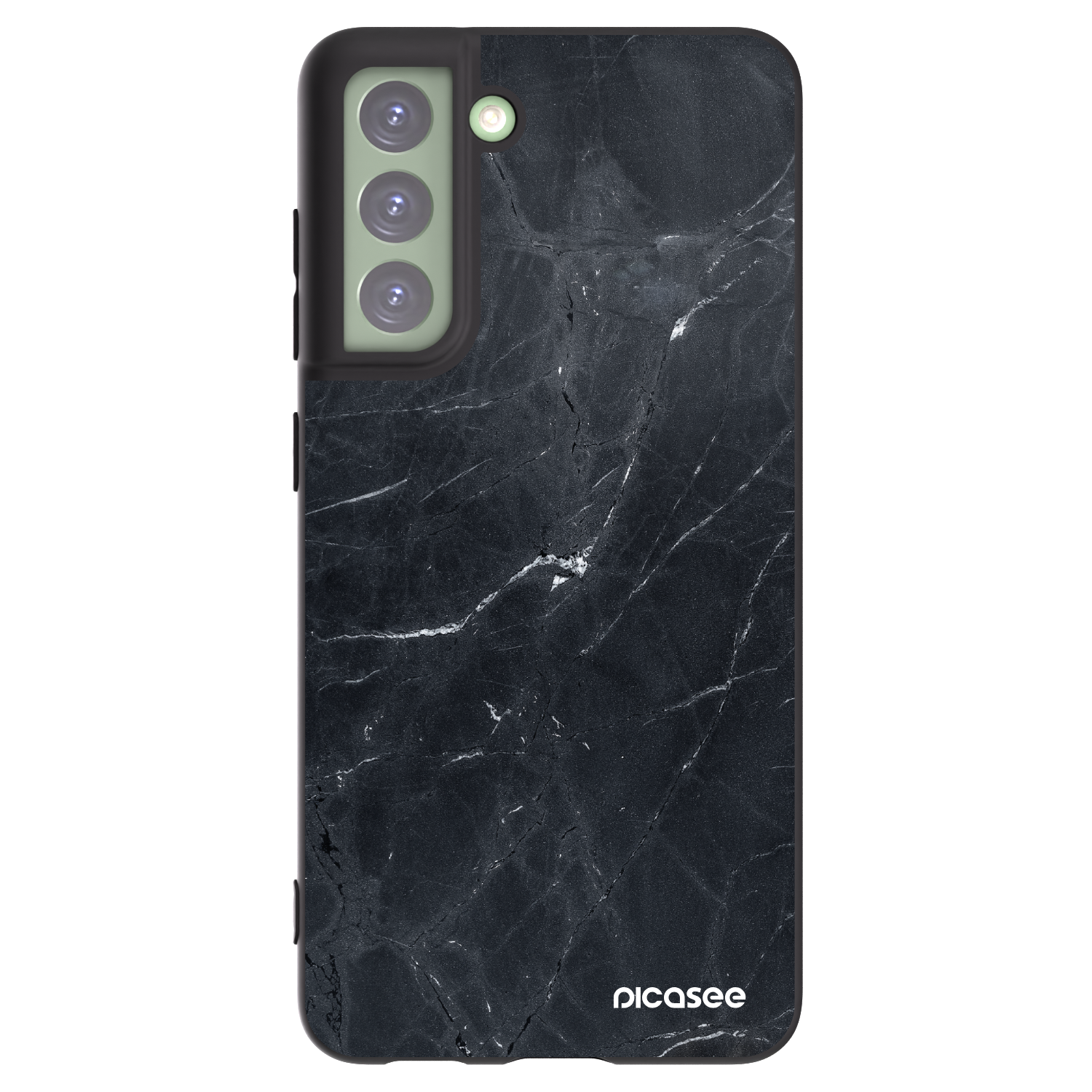 Picasee silikonski črni ovitek za Samsung Galaxy S21 FE 5G - Black marble