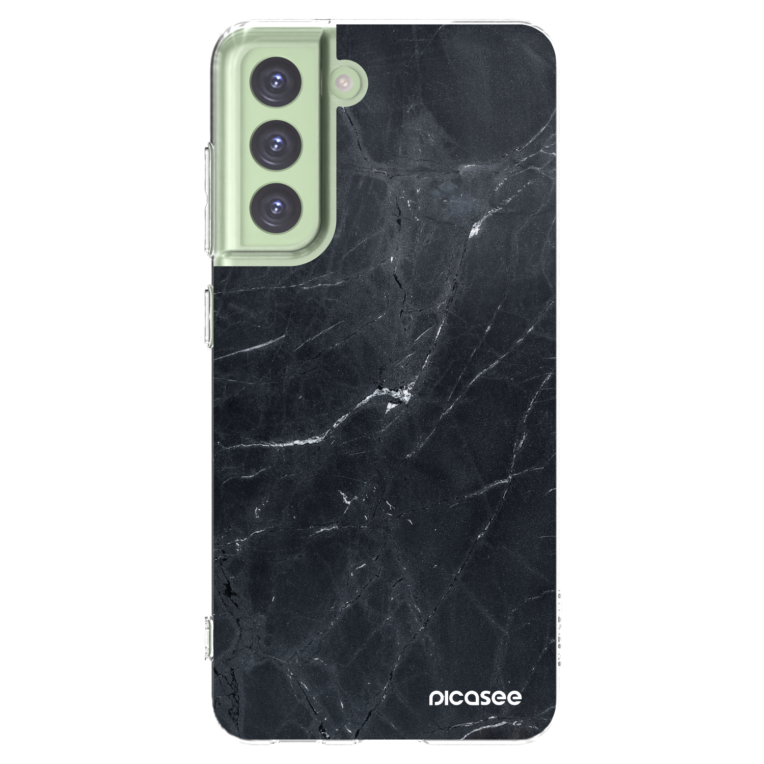 Picasee silikonski prozorni ovitek za Samsung Galaxy S21 FE 5G - Black marble