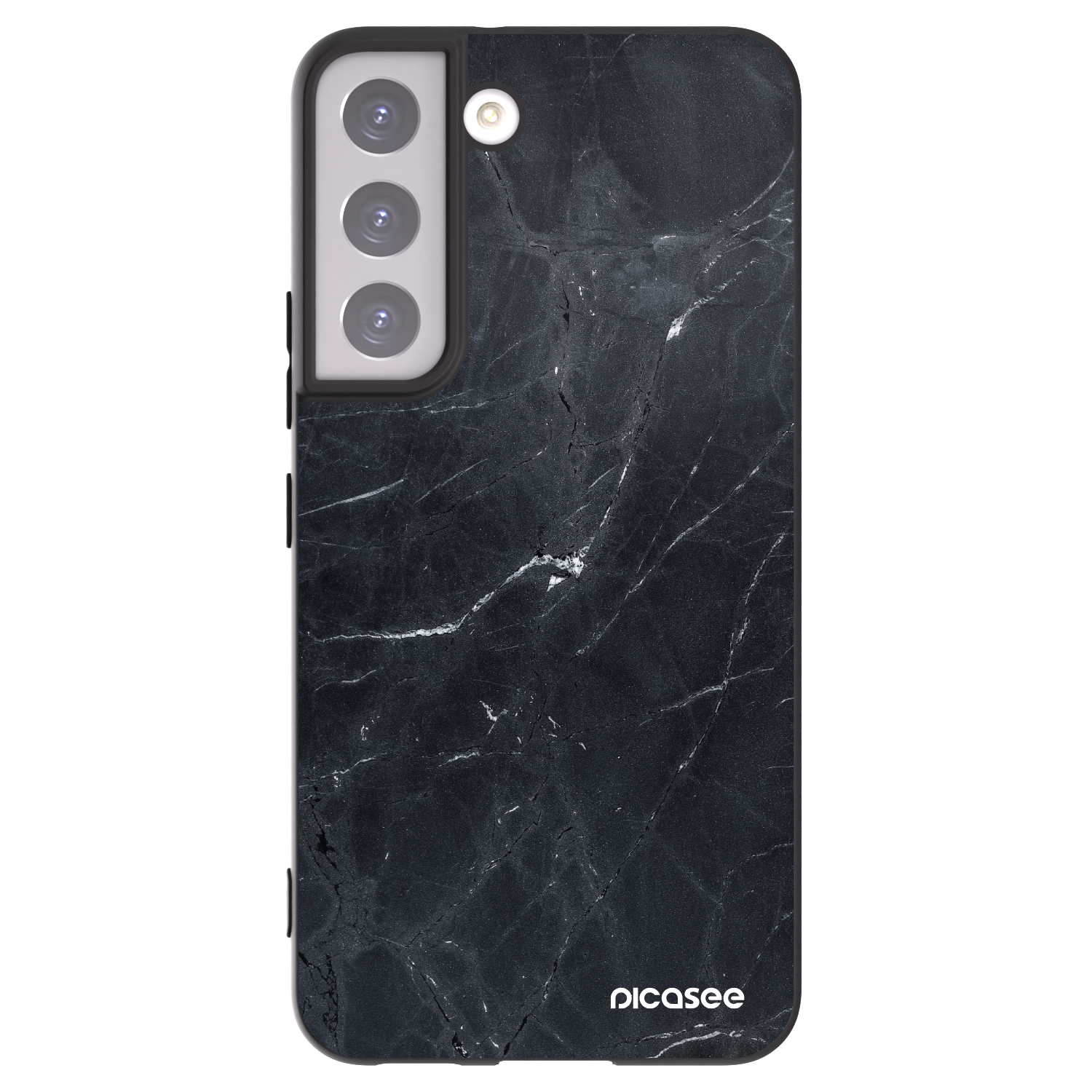 Picasee silikonski črni ovitek za Samsung Galaxy S22 5G - Black marble