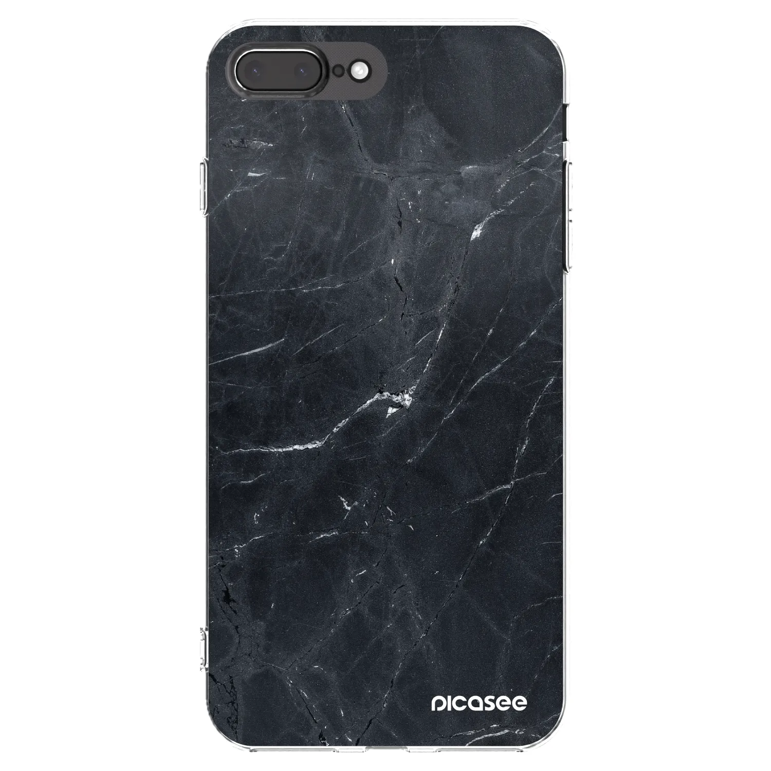 Picasee silikonski prozorni ovitek za Apple iPhone 7 Plus - Black marble