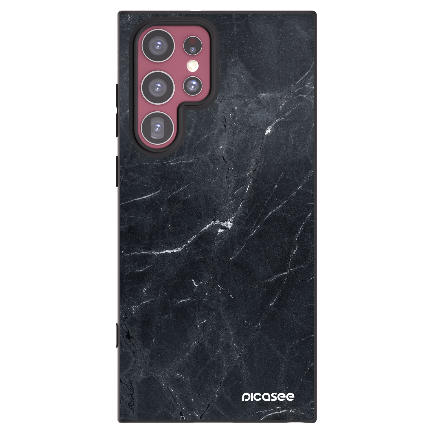 Picasee silikonski črni ovitek za Samsung Galaxy S22 Ultra 5G - Black marble