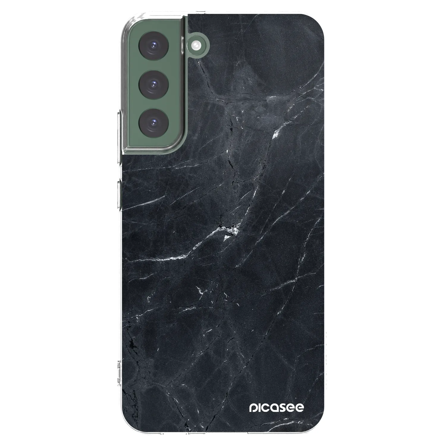 Picasee silikonski prozorni ovitek za Samsung Galaxy S22+ 5G - Black marble