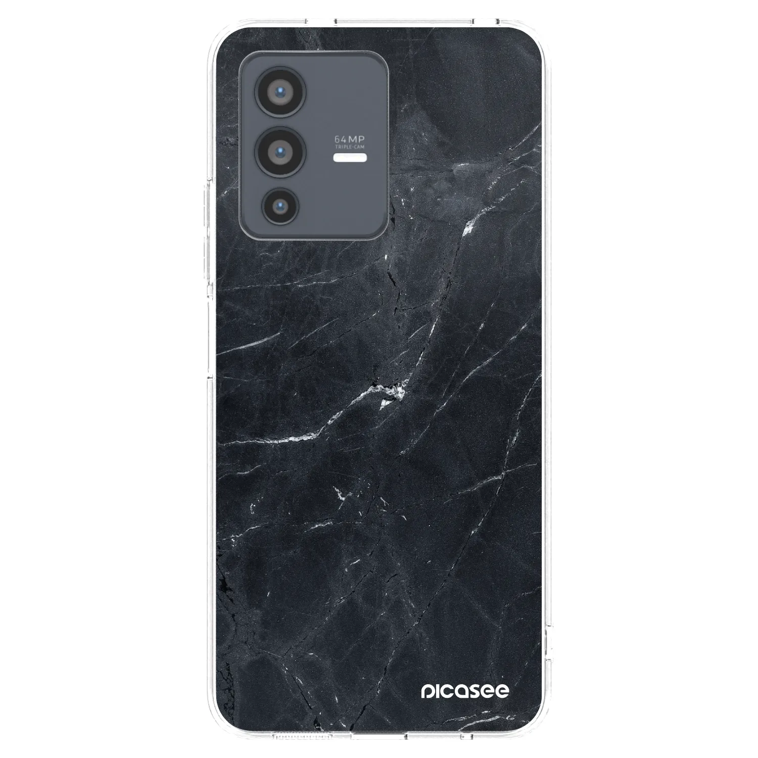 Picasee silikonski prozorni ovitek za Vivo V23 5G - Black marble