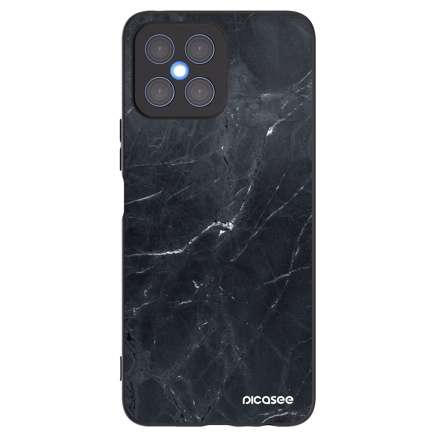 Picasee silikonski črni ovitek za Honor X8 4G - Black marble