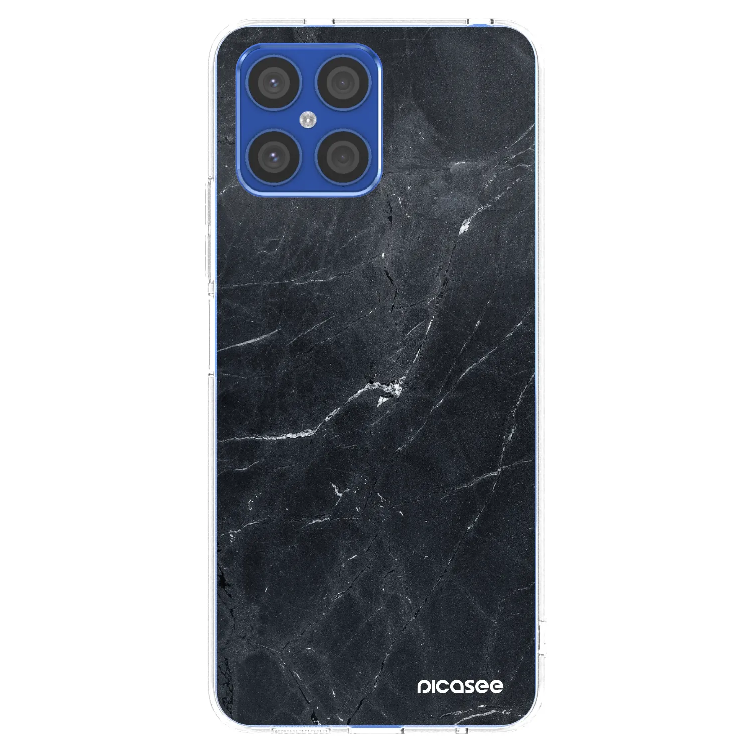 Picasee silikonski prozorni ovitek za Honor X8 4G - Black marble