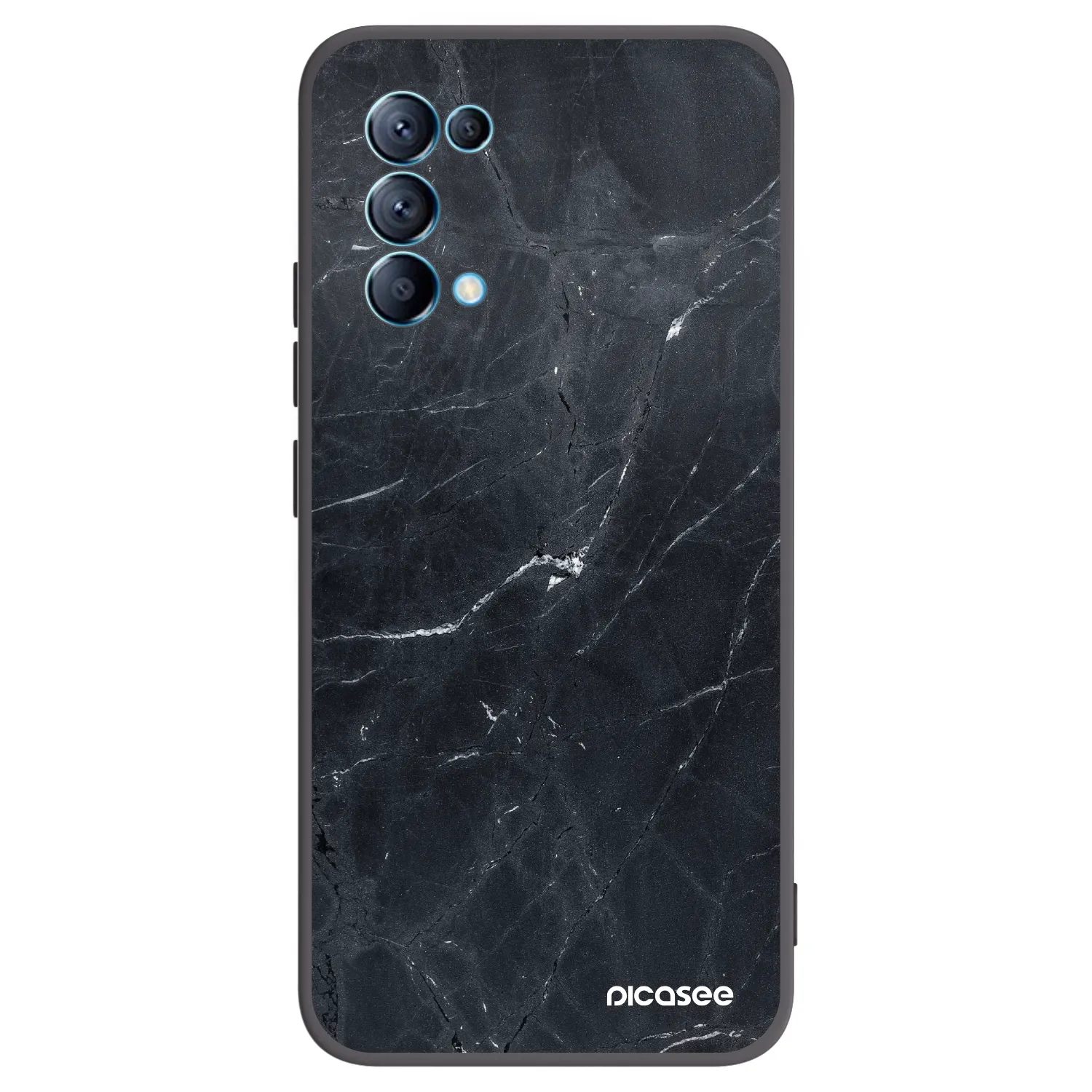 Picasee silikonski črni ovitek za OPPO Reno 5 5G - Black marble