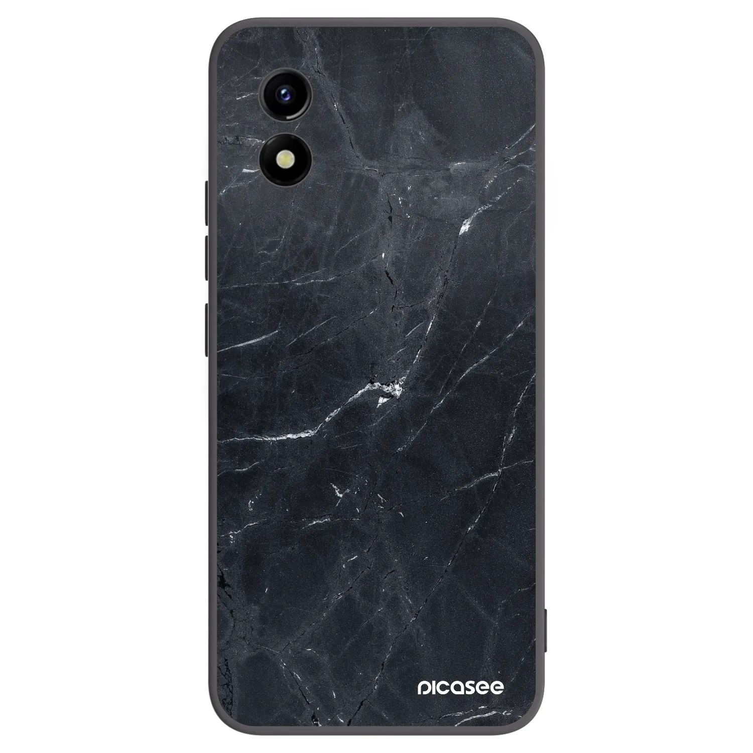 Picasee silikonski črni ovitek za Vivo Y01 - Black marble