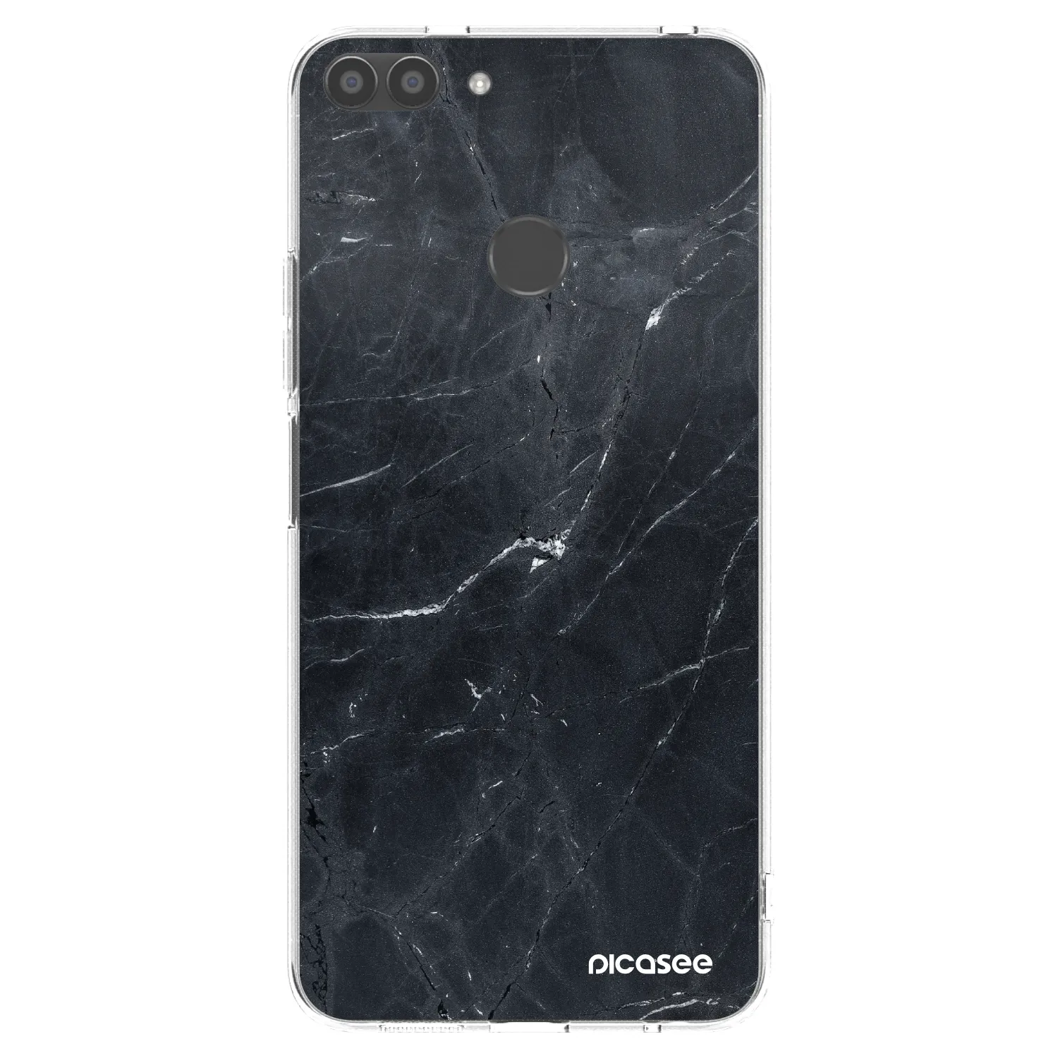 Picasee silikonski prozorni ovitek za Huawei P Smart - Black marble