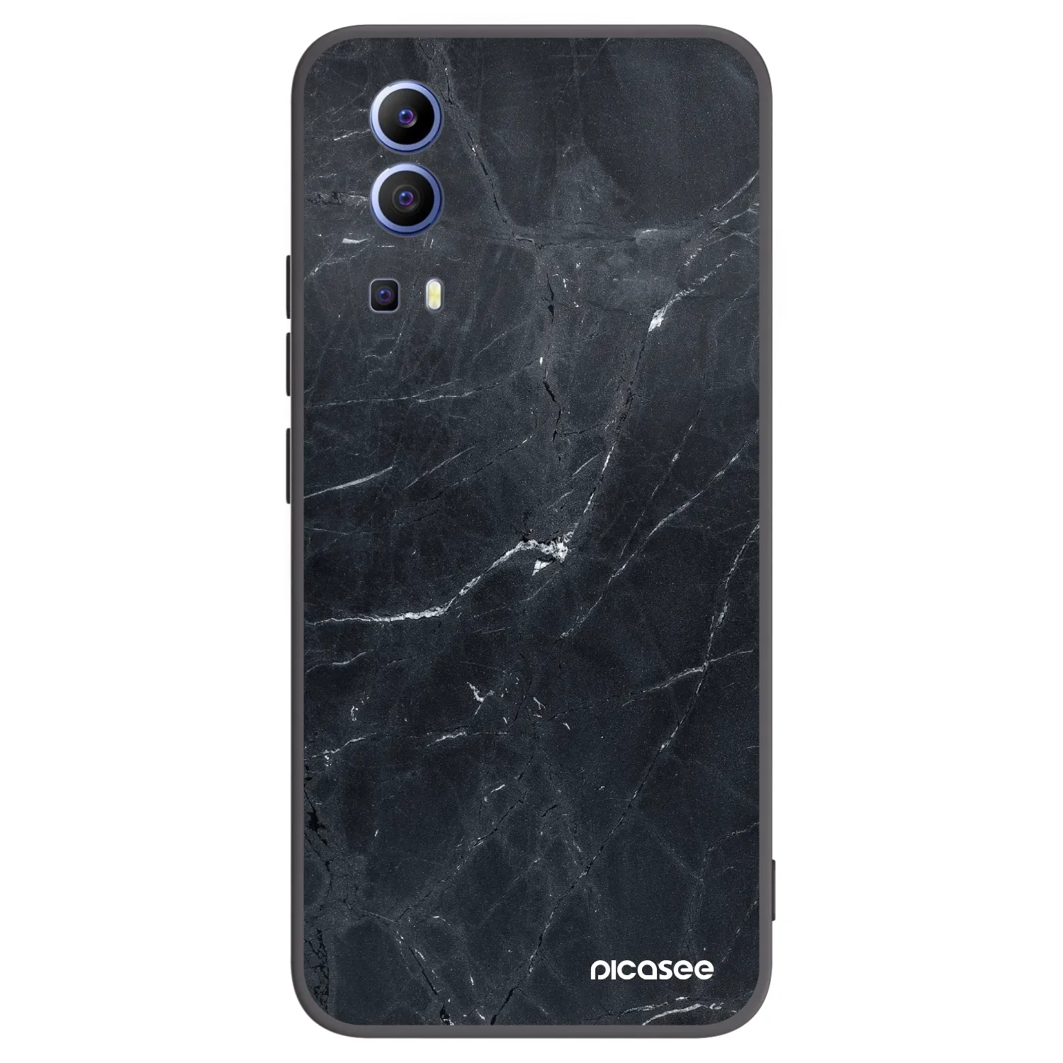 Picasee silikonski črni ovitek za Vivo Y52 5G - Black marble