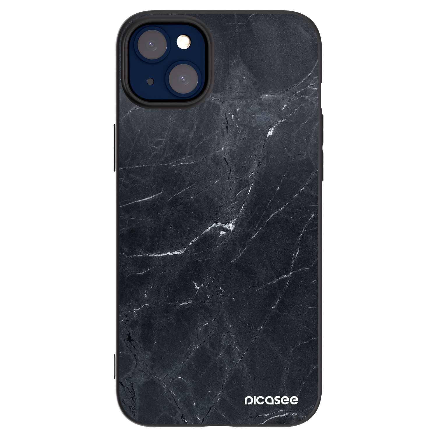 Picasee silikonski črni ovitek za Apple iPhone 14 Plus - Black marble