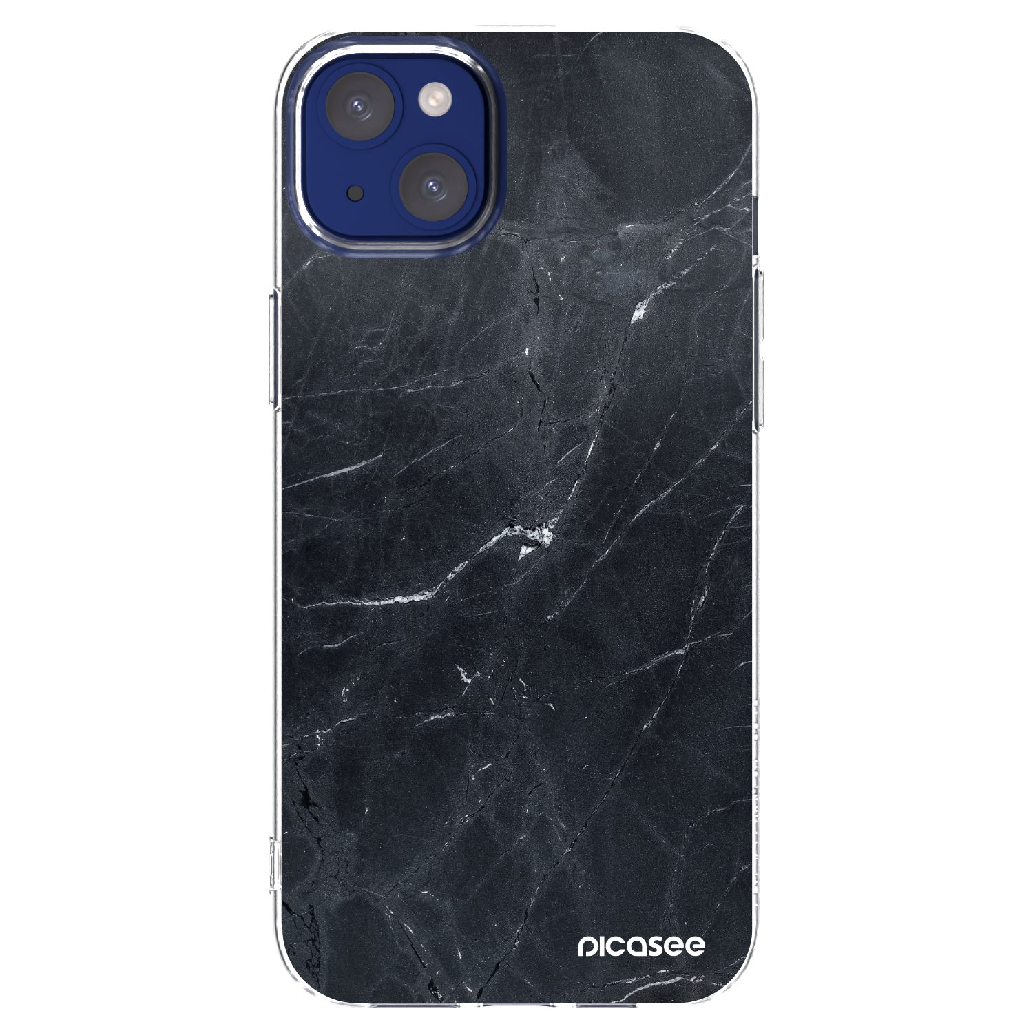 Picasee silikonski prozorni ovitek za Apple iPhone 14 Plus - Black marble