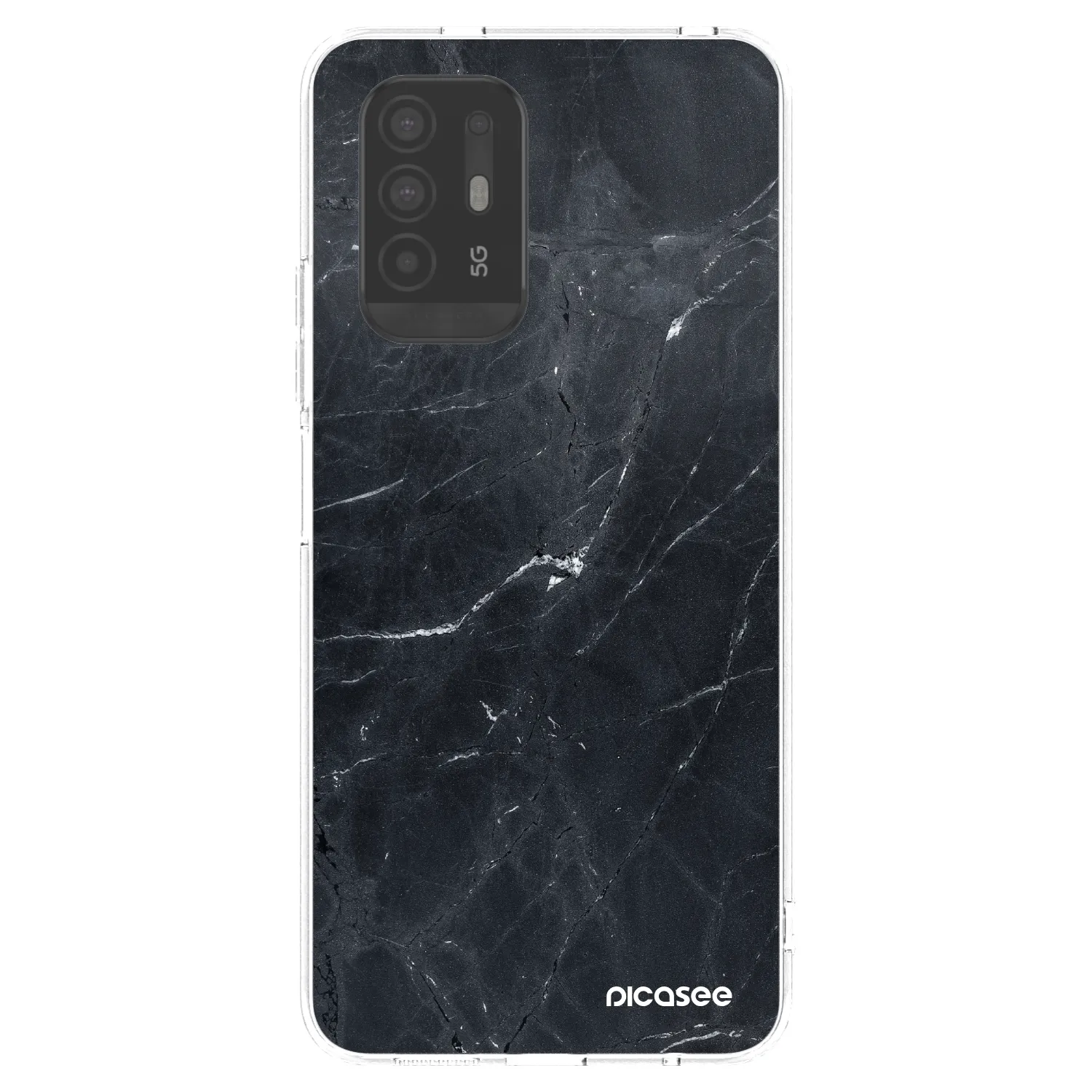 Picasee silikonski prozorni ovitek za OPPO A94 5G - Black marble