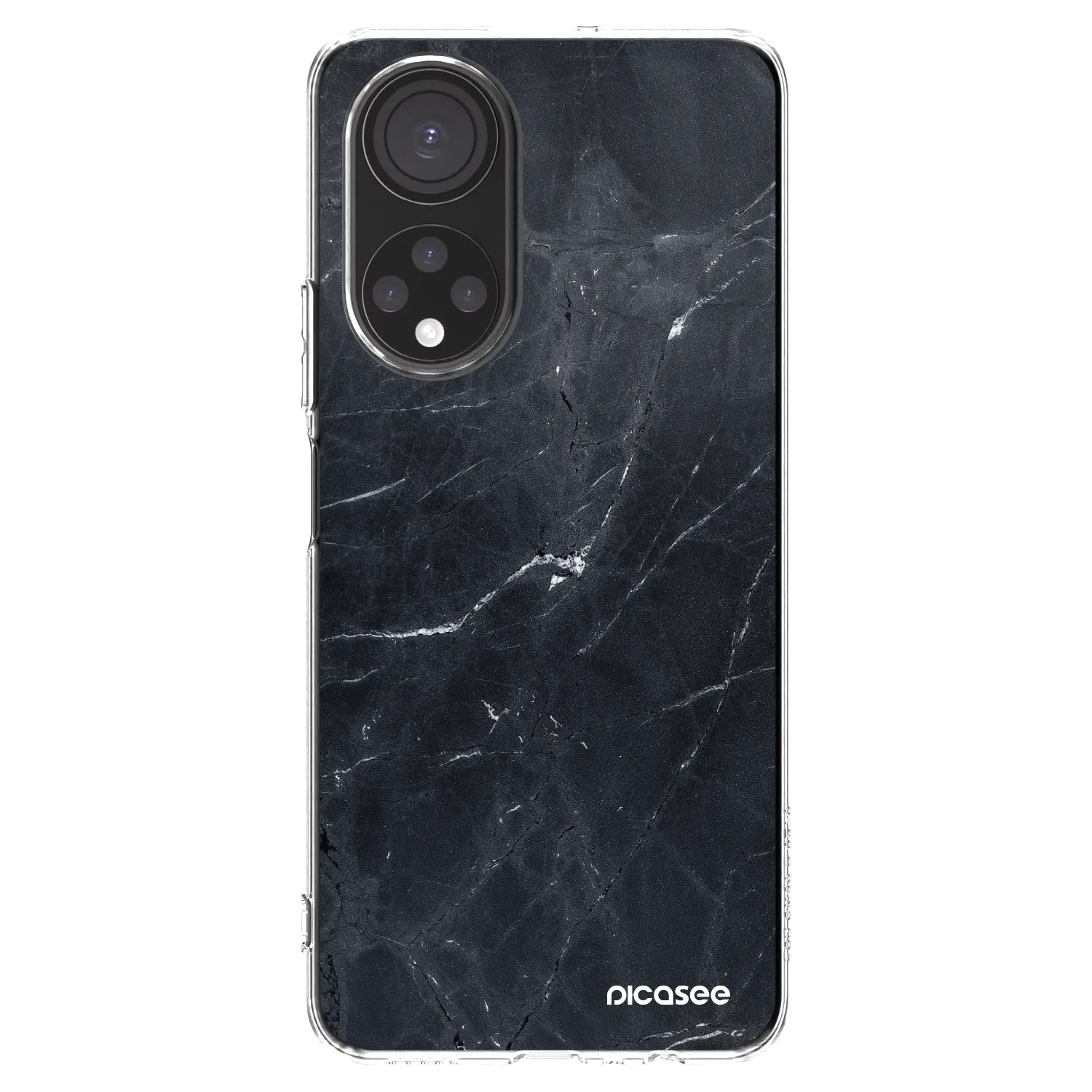 Picasee silikonski prozorni ovitek za Honor X7 - Black marble