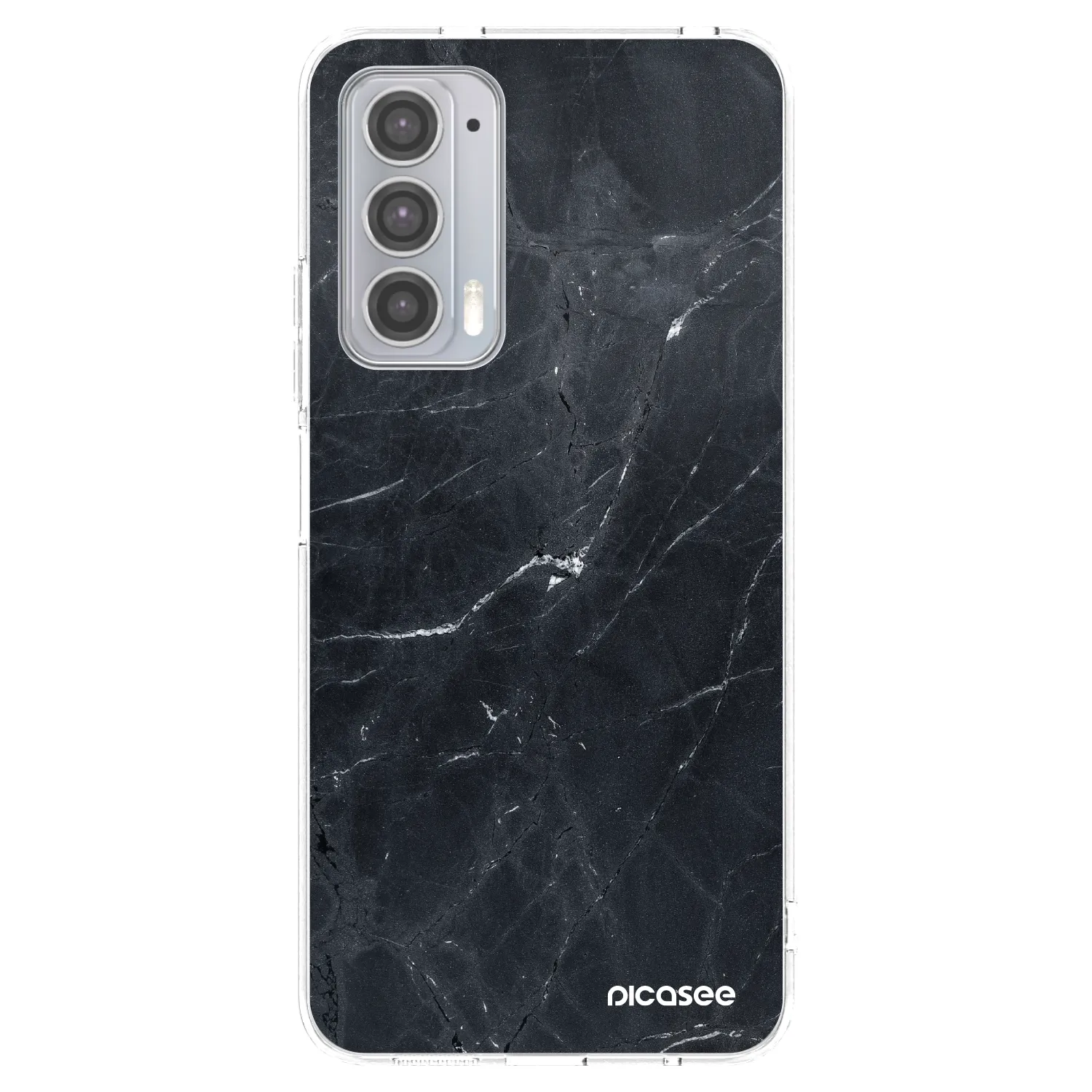 Picasee silikonski prozorni ovitek za Motorola Edge 20 - Black marble