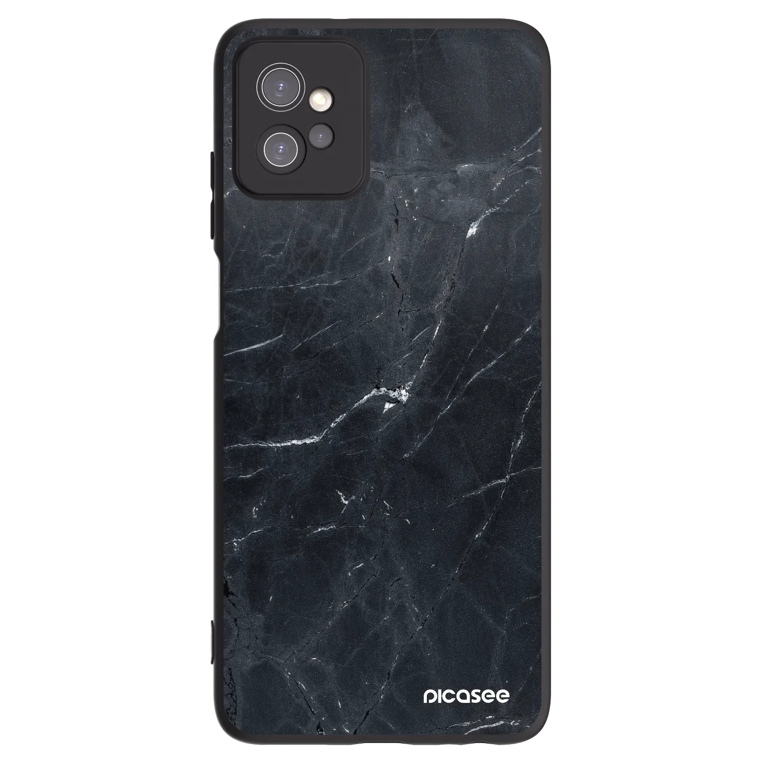 Picasee silikonski črni ovitek za Motorola Moto G32 - Black marble