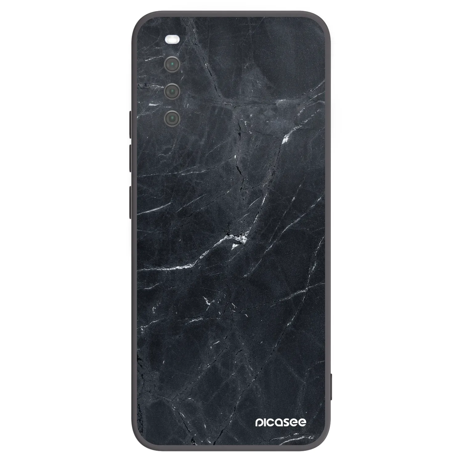 Picasee silikonski črni ovitek za Sony Xperia 10 III - Black marble