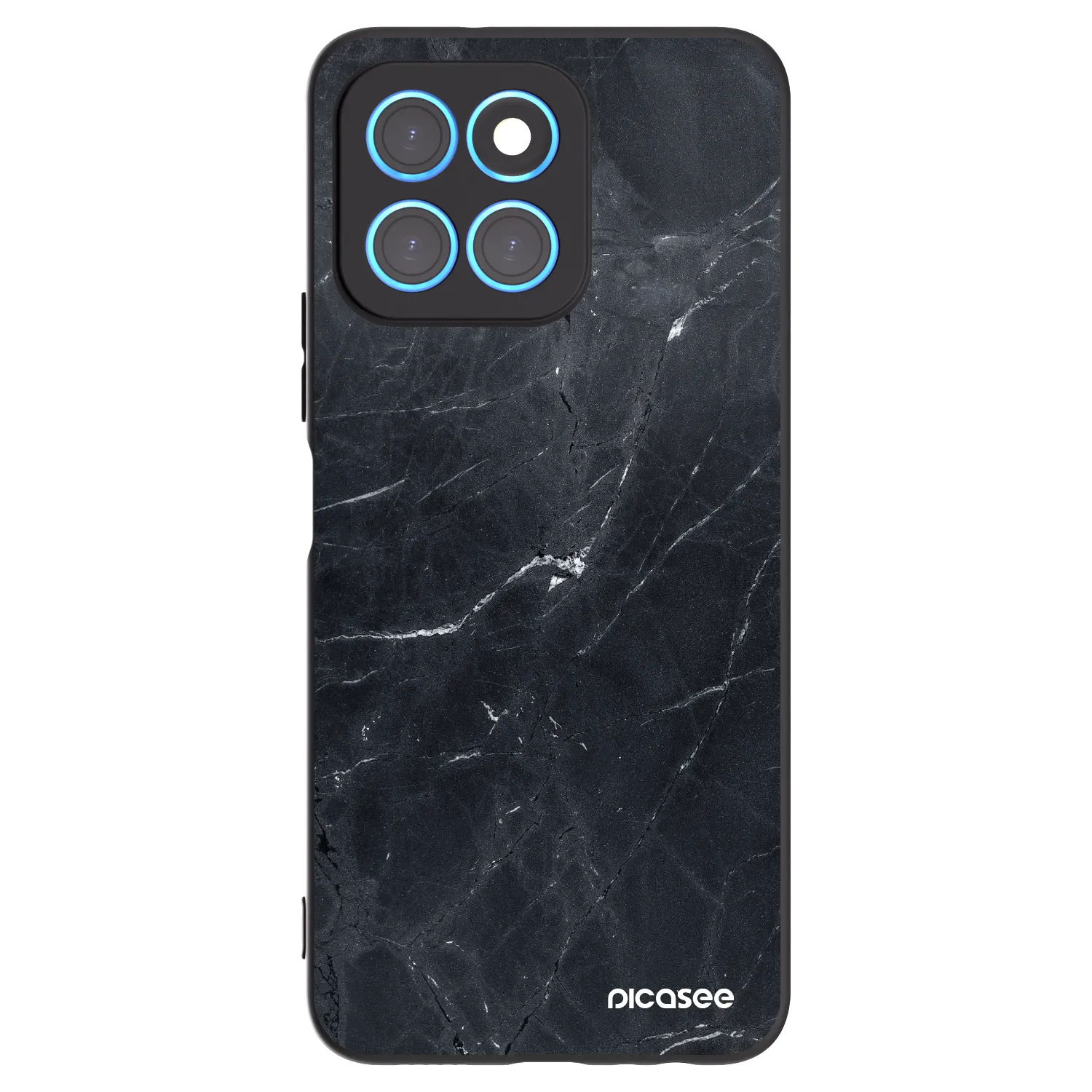 Picasee silikonski črni ovitek za Honor X8 5G - Black marble