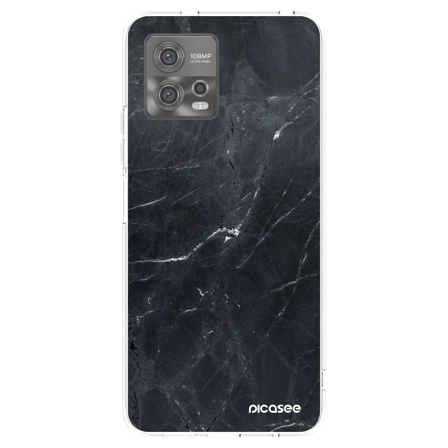 Picasee silikonski prozorni ovitek za Motorola Moto G72 - Black marble
