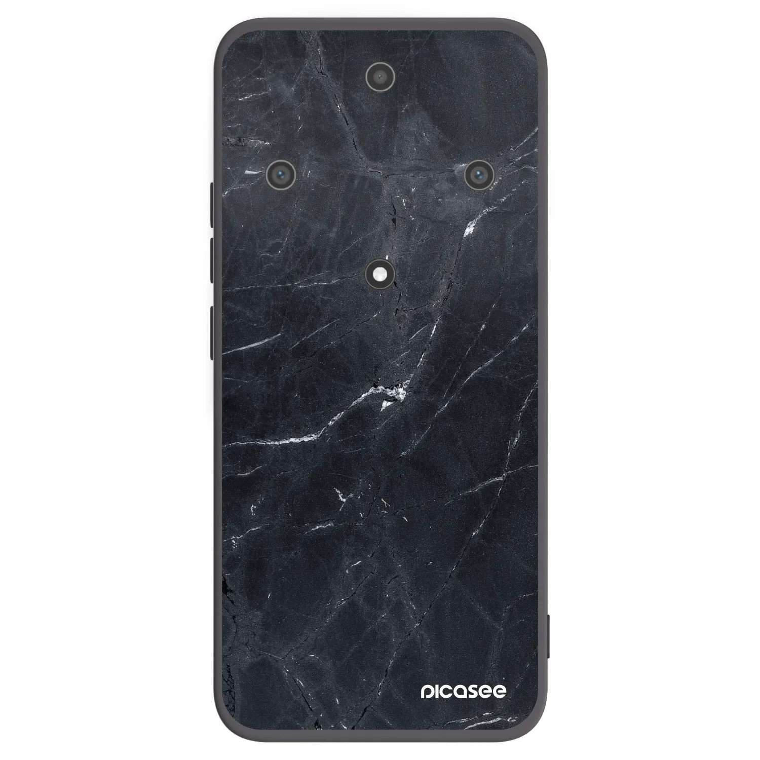 Picasee silikonski črni ovitek za Honor Magic5 Lite 5G - Black marble