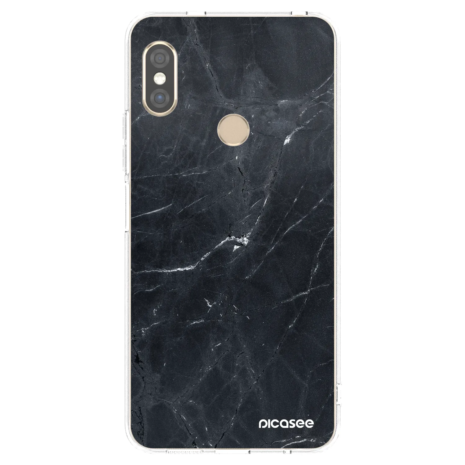 Picasee silikonski prozorni ovitek za Xiaomi Redmi Note 5 Global - Black marble