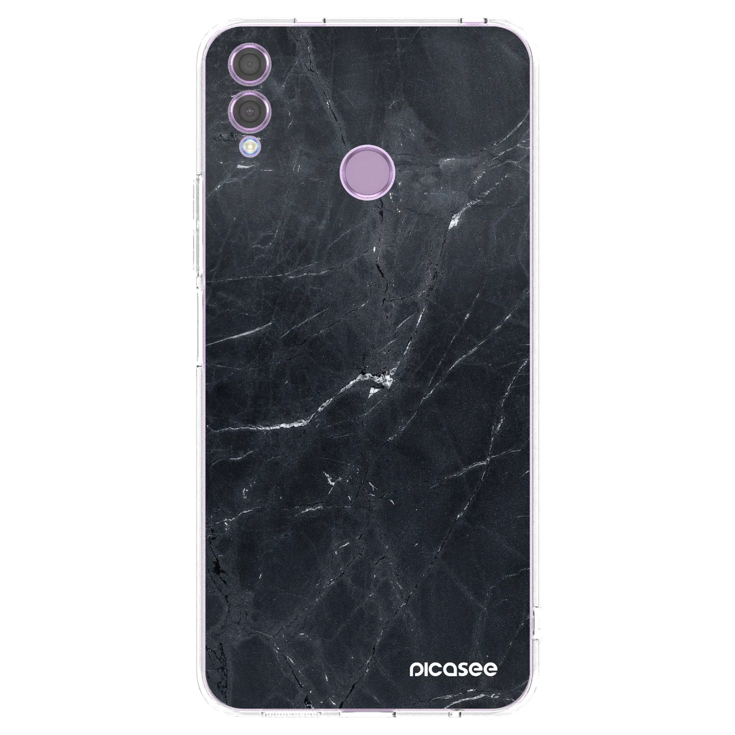 Picasee silikonski prozorni ovitek za Honor 8X - Black marble