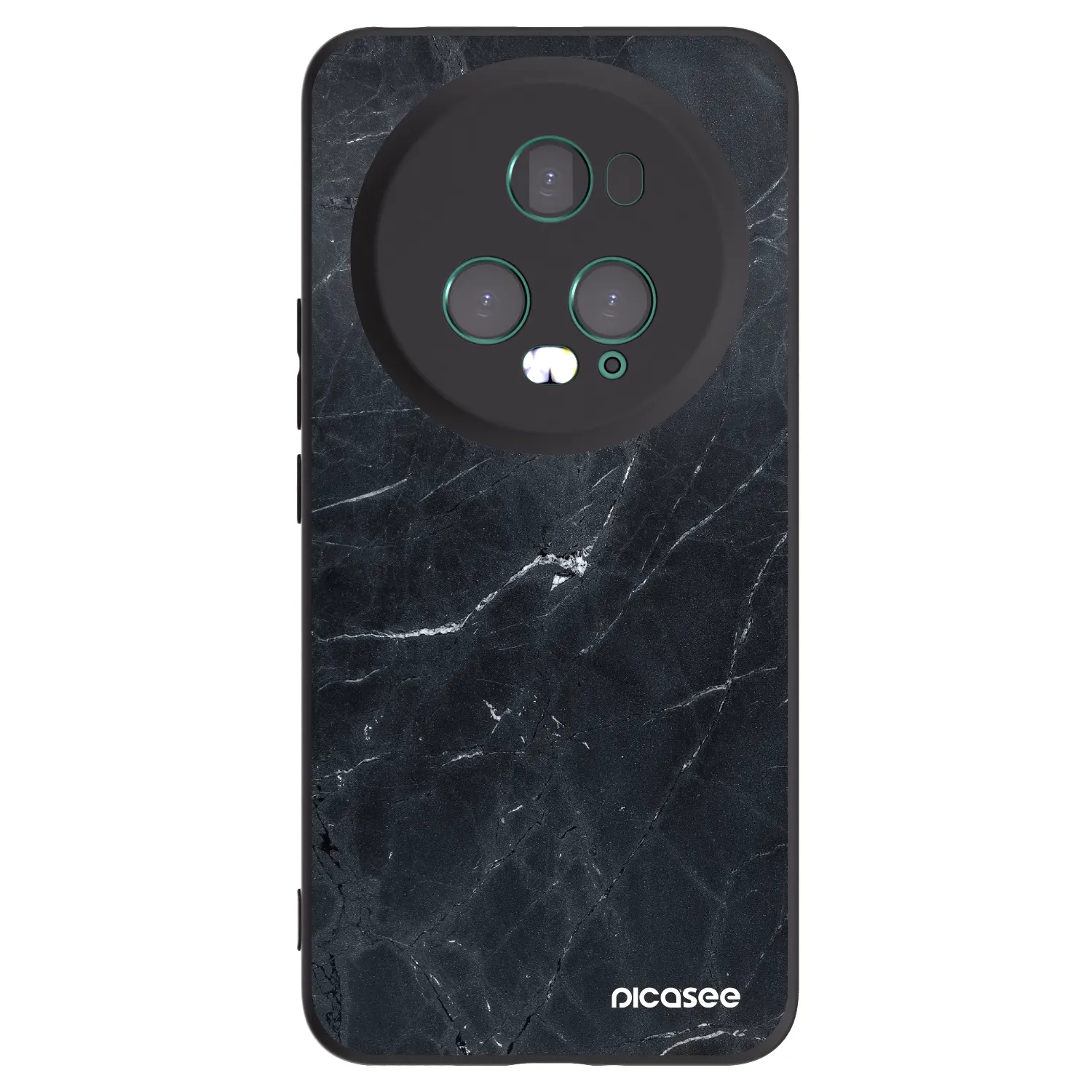 Picasee silikonski črni ovitek za Honor Magic5 Pro - Black marble