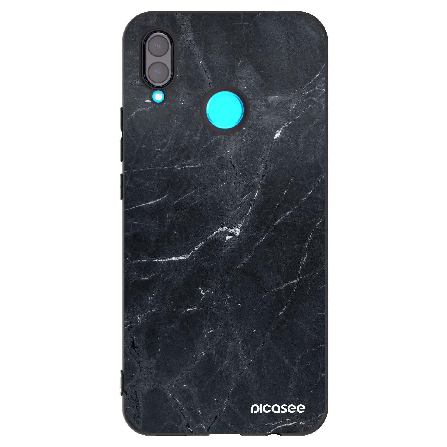 Picasee silikonski črni ovitek za Huawei Nova 3 - Black marble