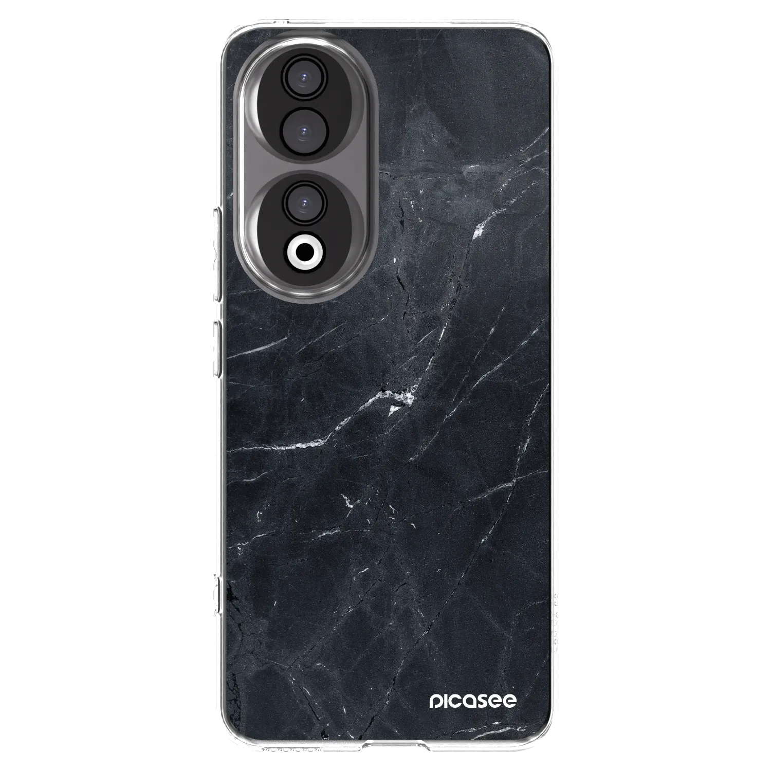 Picasee silikonski prozorni ovitek za Honor 90 5G - Black marble