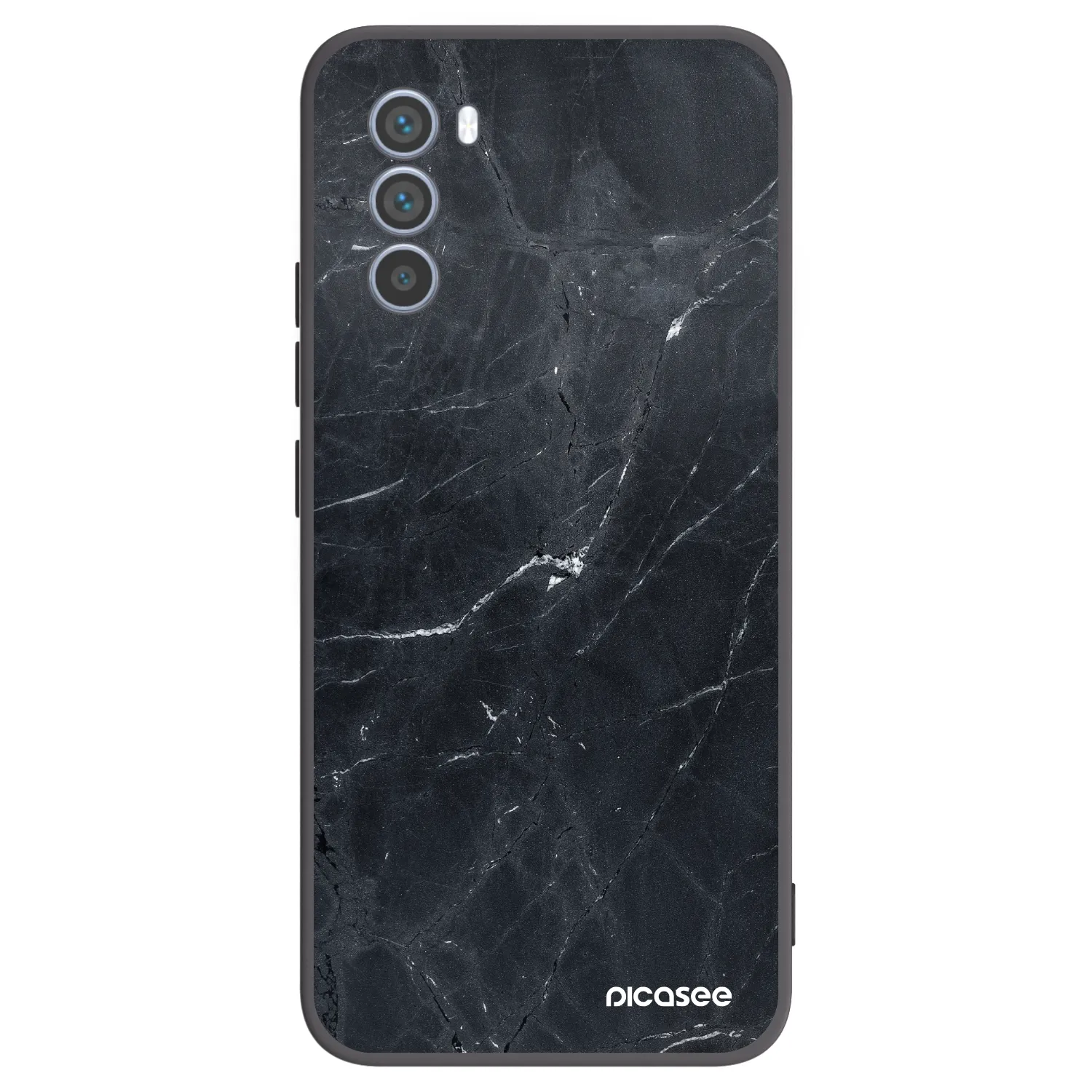 Picasee silikonski črni ovitek za Motorola Moto G62 - Black marble
