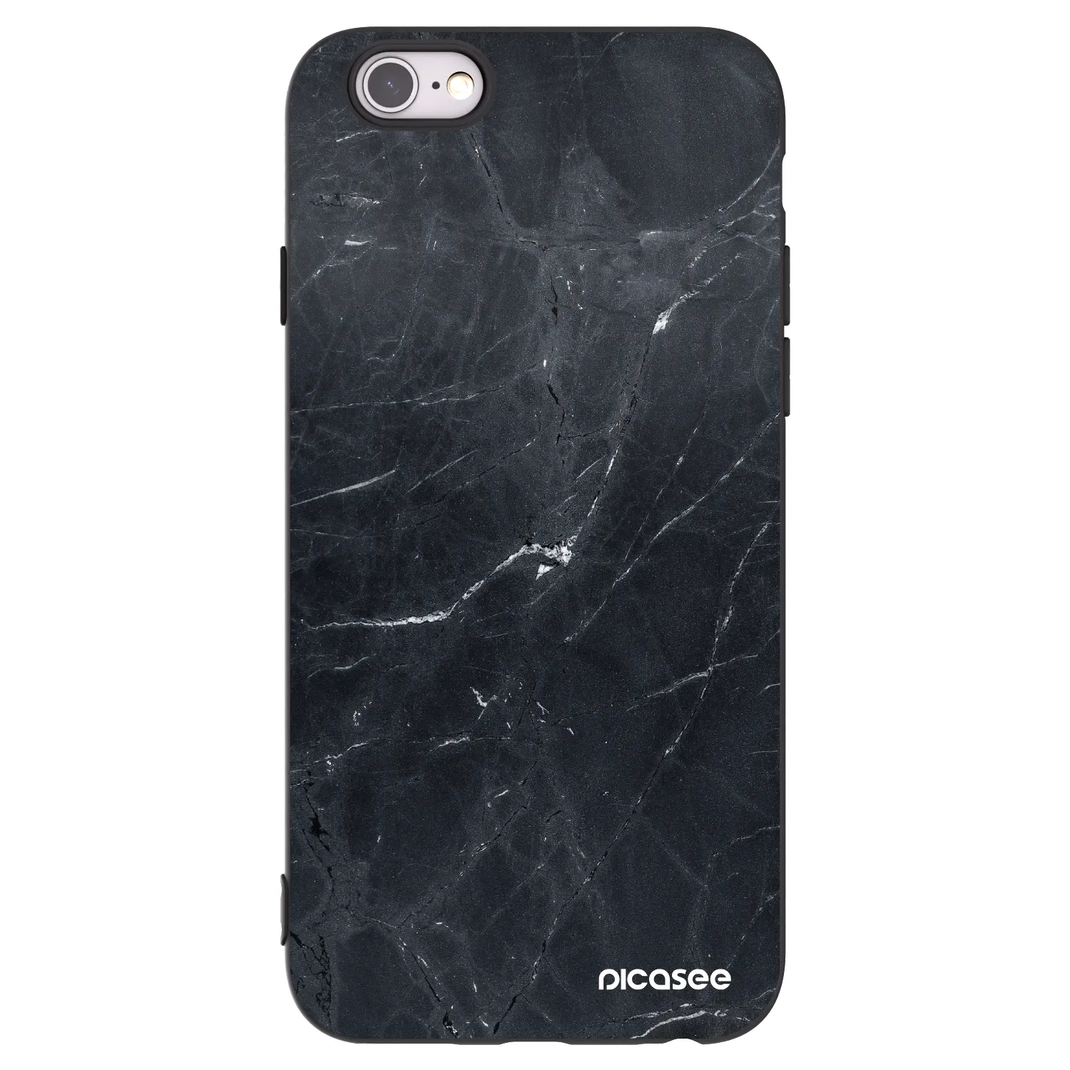 Picasee silikonski črni ovitek za Apple iPhone 6/6S - Black marble
