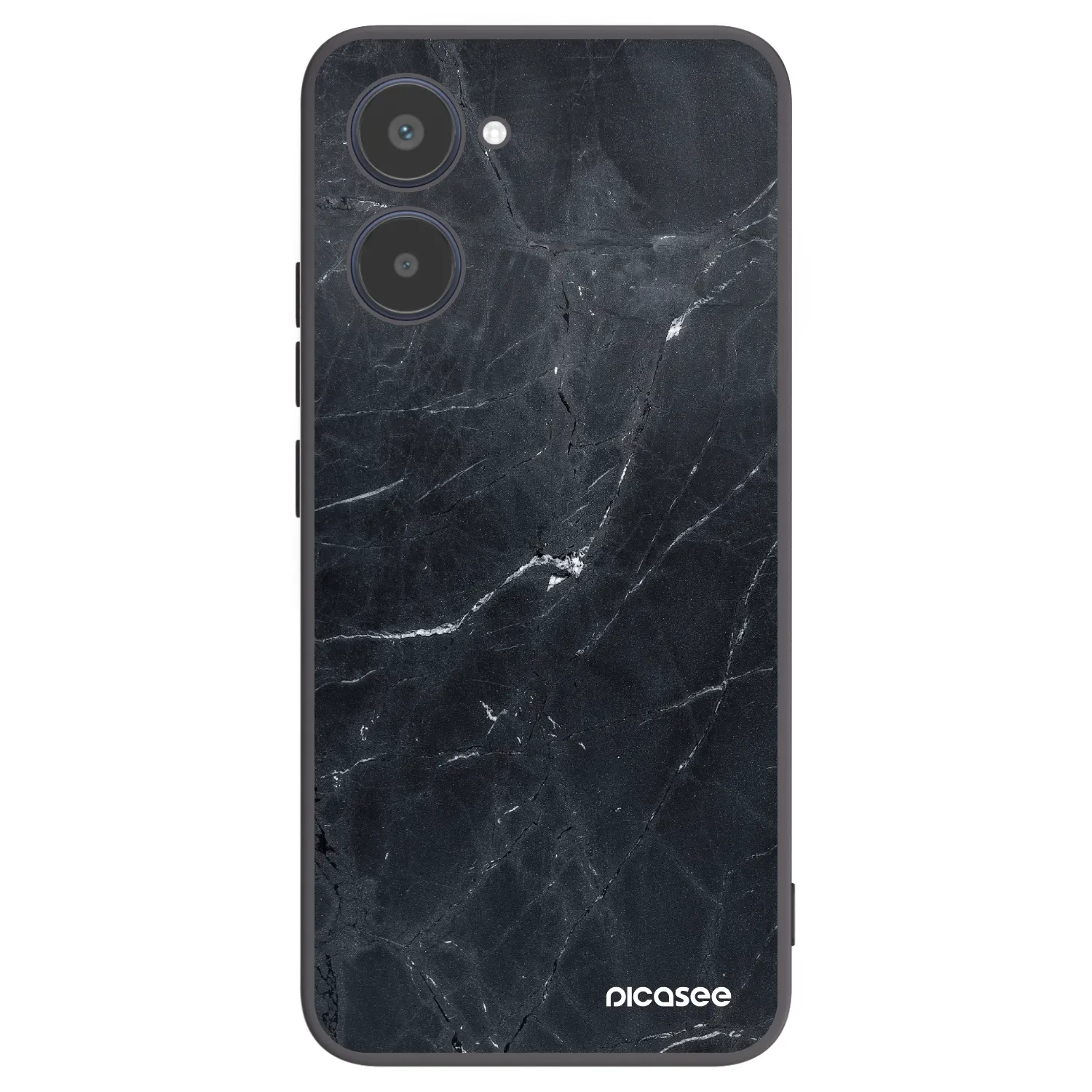 Picasee silikonski črni ovitek za Realme 10 4G - Black marble