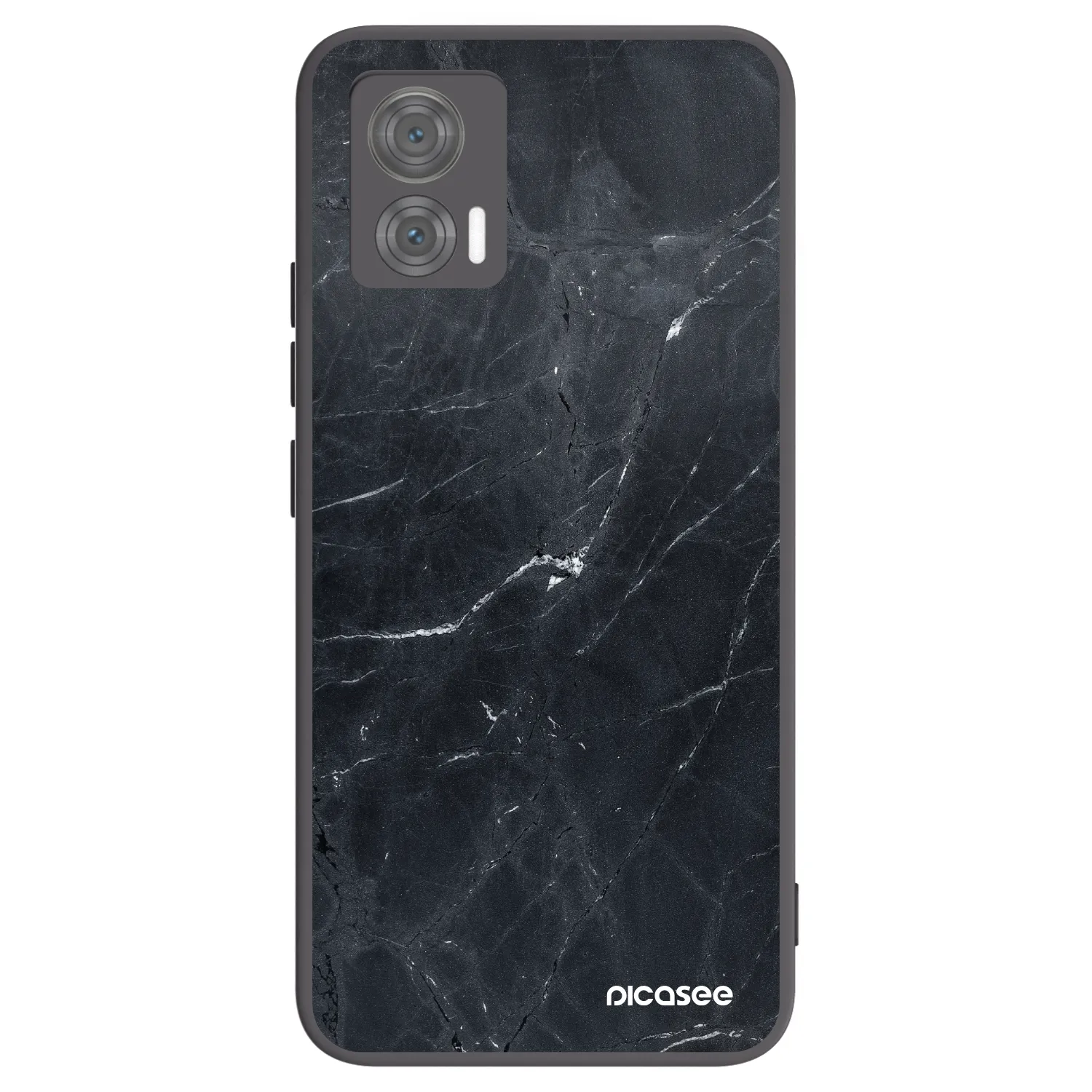 Picasee silikonski črni ovitek za Motorola Edge 30 Neo - Black marble
