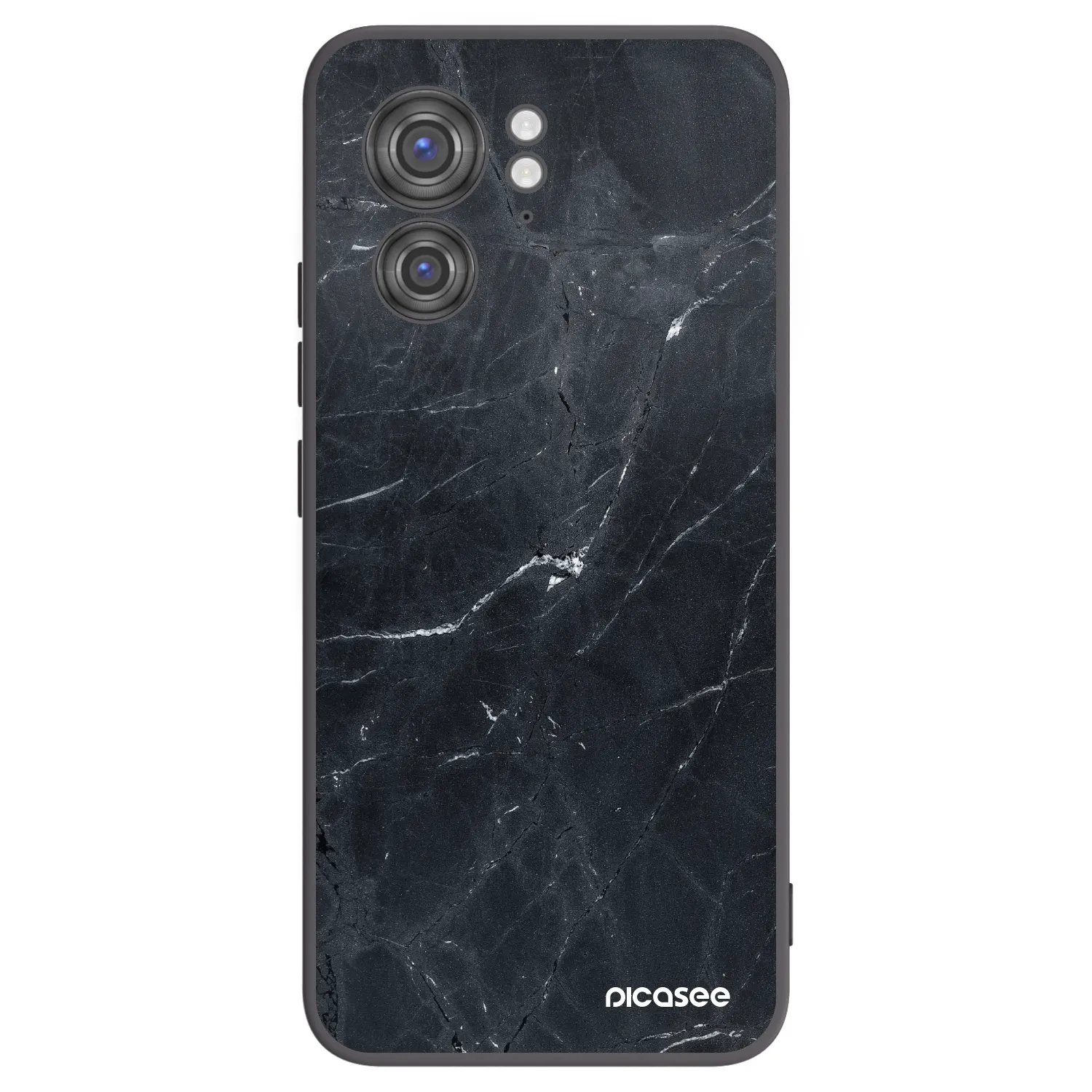 Picasee silikonski črni ovitek za Motorola Edge 40 - Black marble