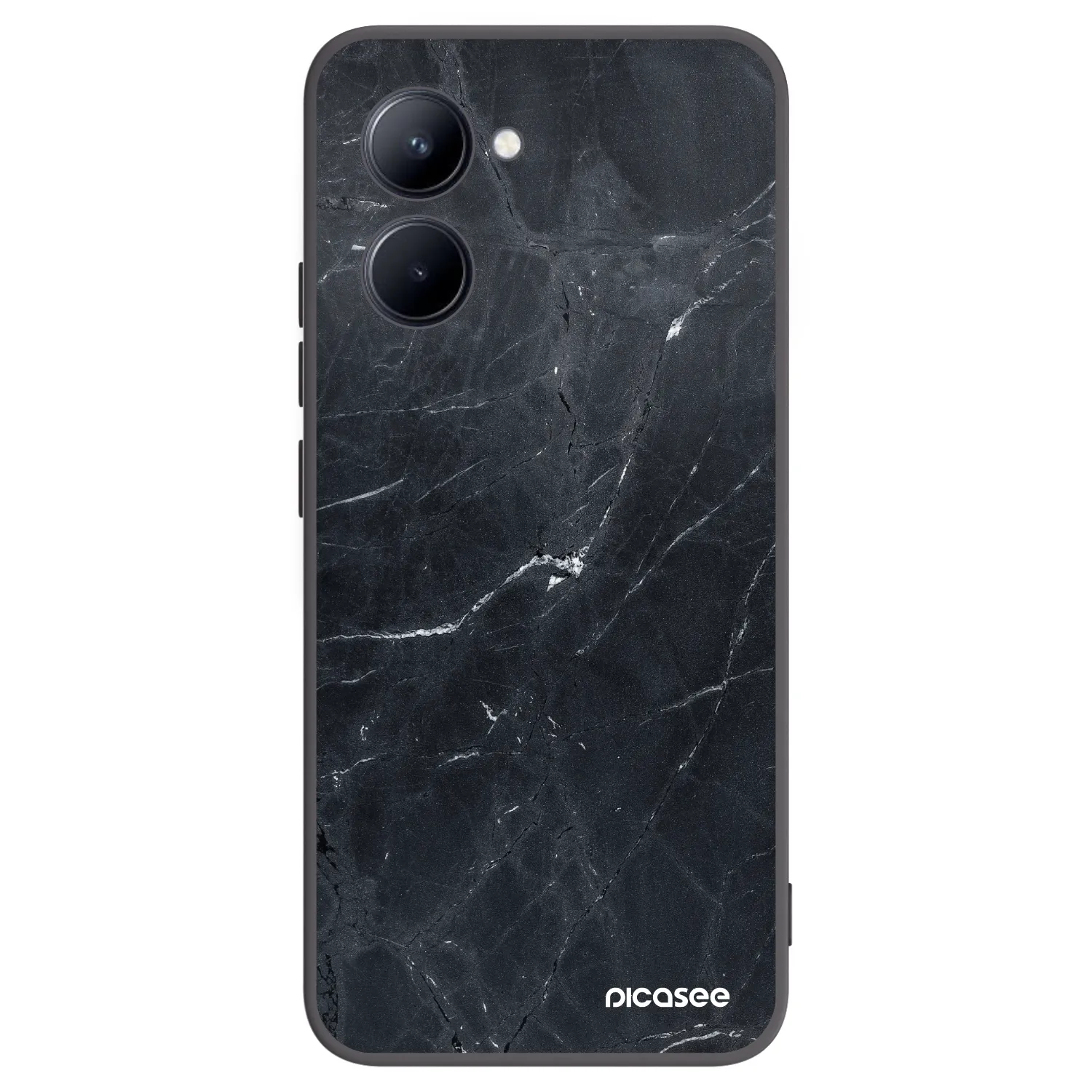 Picasee silikonski črni ovitek za Realme C33 (2023) - Black marble