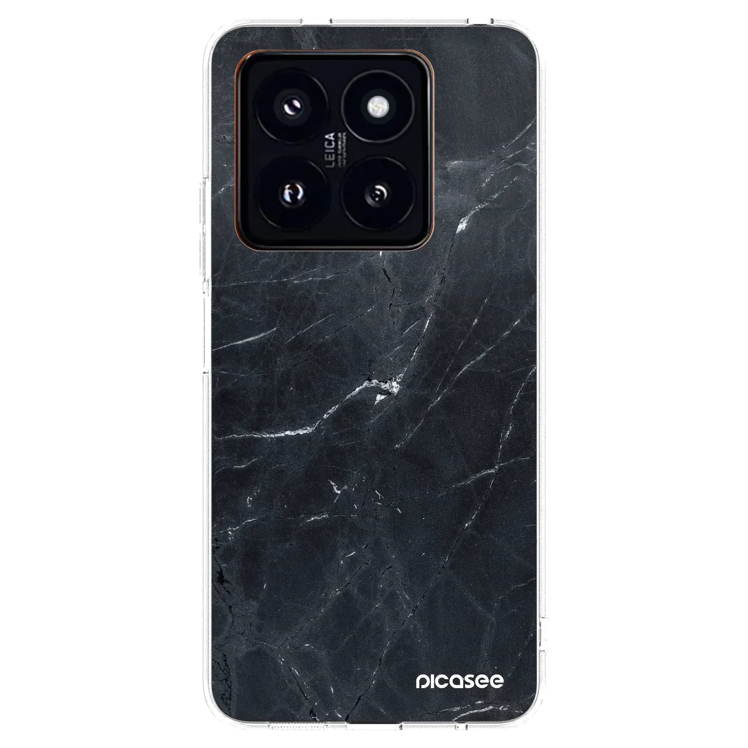 Picasee silikonski prozorni ovitek za Xiaomi 14 Pro - Black marble