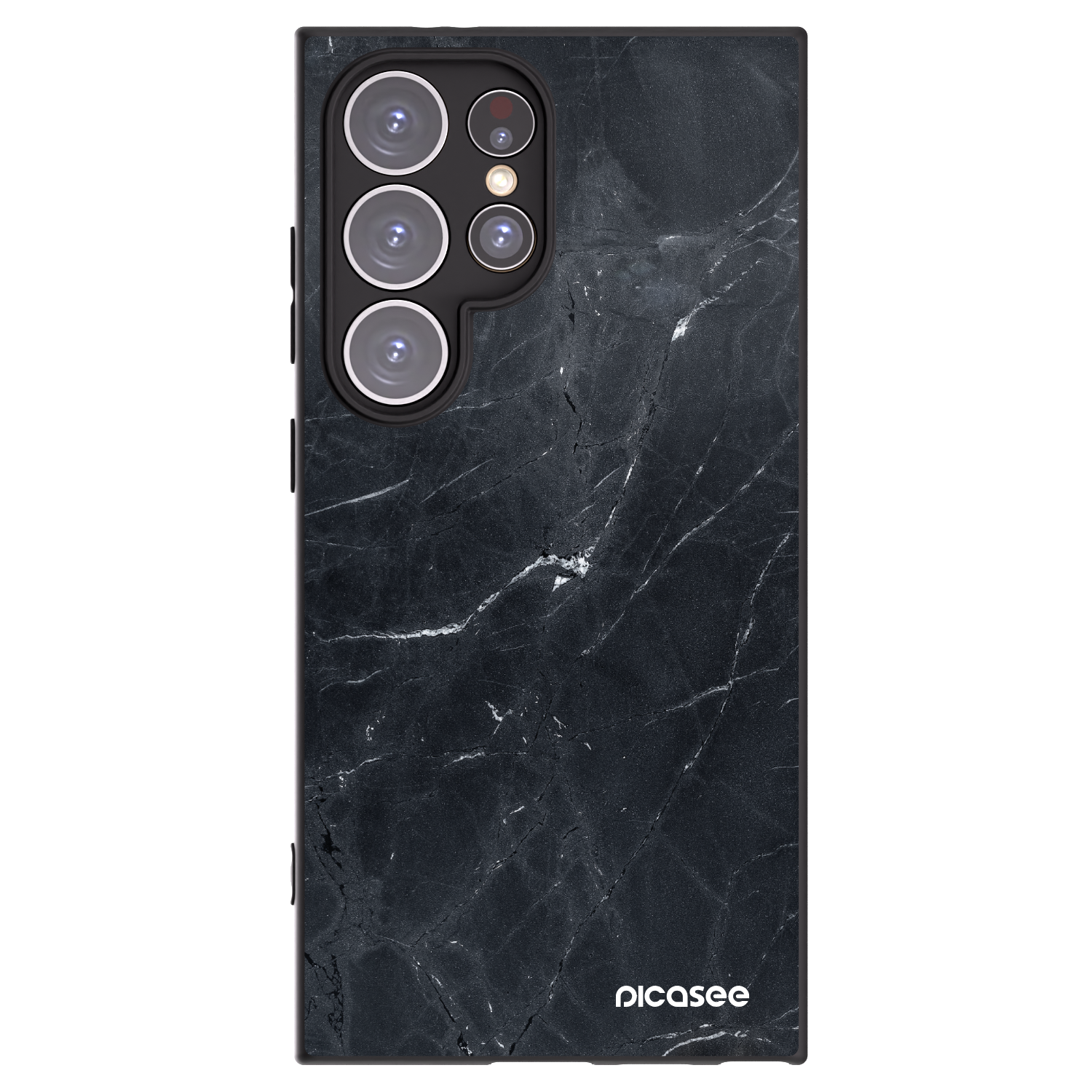 Picasee silikonski črni ovitek za Samsung Galaxy S24 Ultra S928B 5G - Black marble