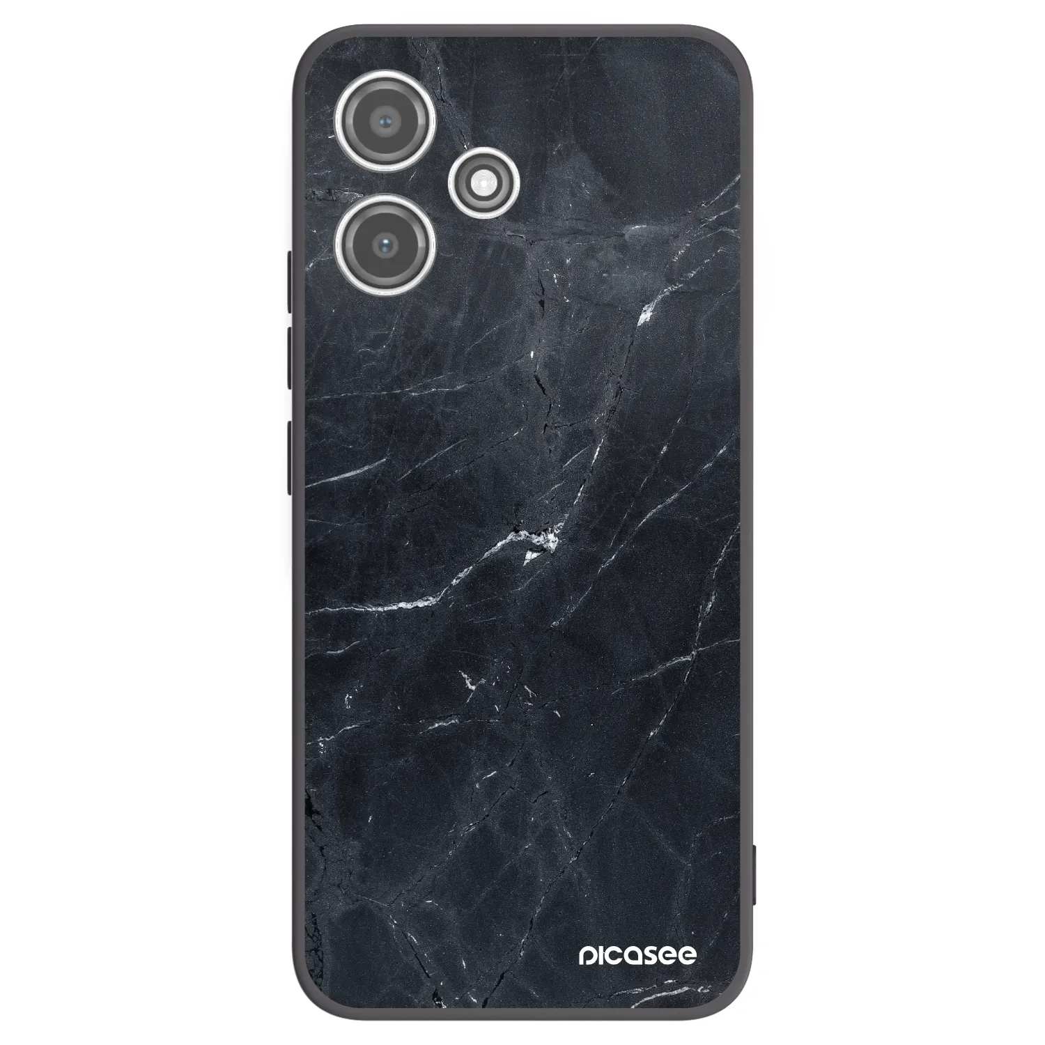 Picasee silikonski črni ovitek za Xiaomi Redmi 12 5G - Black marble