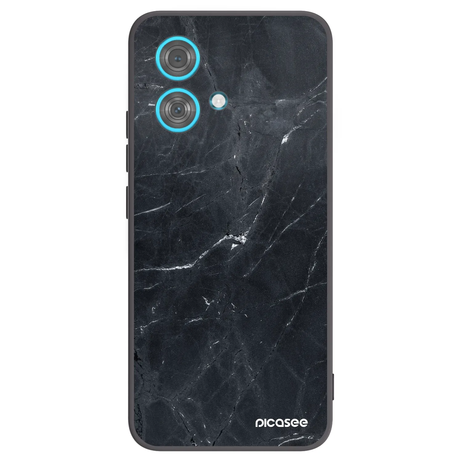 Picasee silikonski črni ovitek za Motorola Edge 40 Neo - Black marble